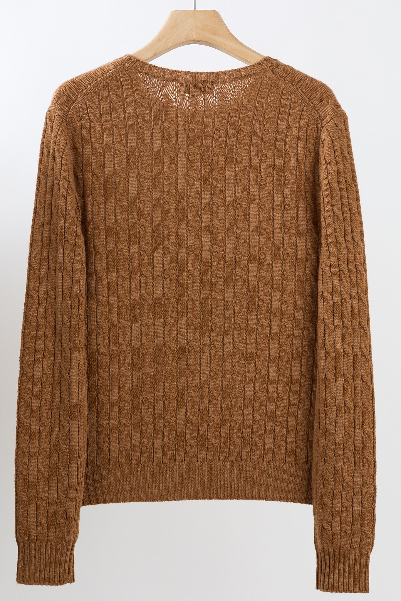 JENNIE LIU Women's 100% Cashmere Cable-knit Long Sleeve Pullover Crew Neck Sweater