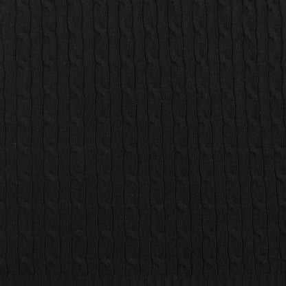 Women's Cashmere Cable V-Neck Sweater Vest in Black by JENNIE LIU