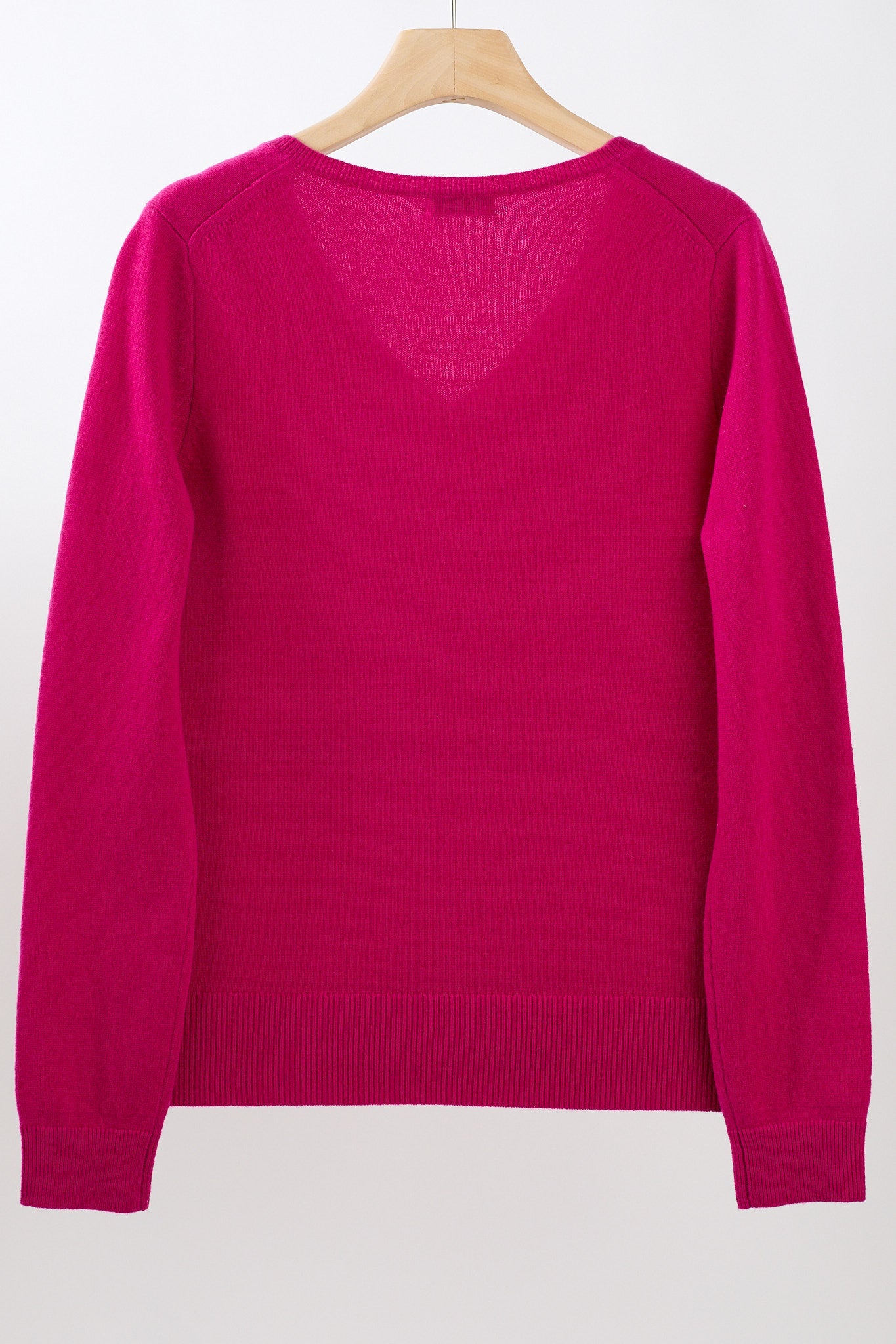 JENNIE LIU Women's 100% Pure Cashmere Long Sleeve Pullover V Neck Sweater