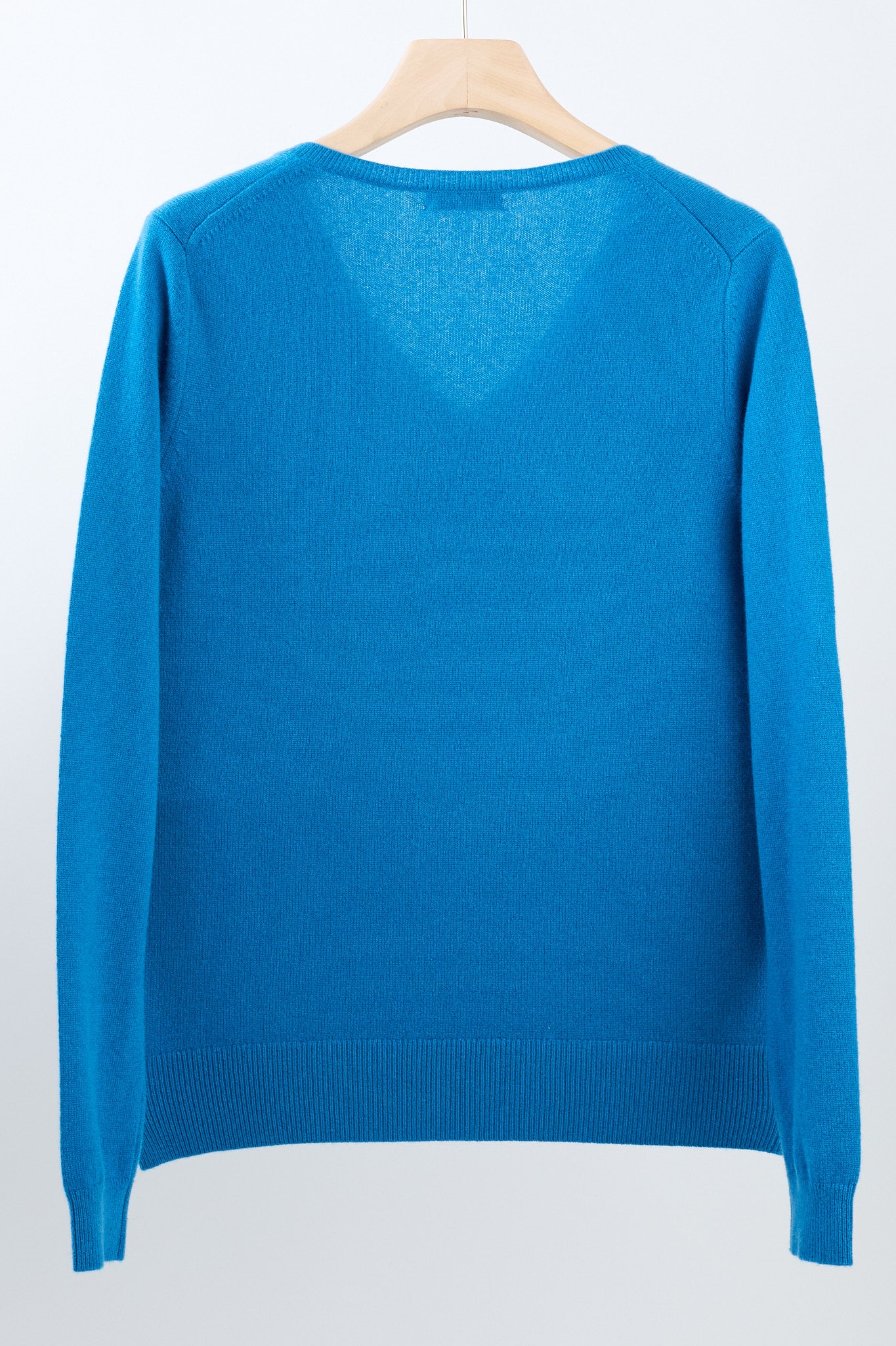 JENNIE LIU Women's 100% Pure Cashmere Long Sleeve Pullover V Neck Sweater