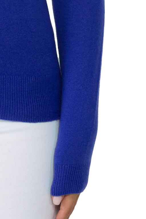 JENNIE LIU Women's 100% Pure Cashmere Long Sleeve Pullover V Neck Sweater