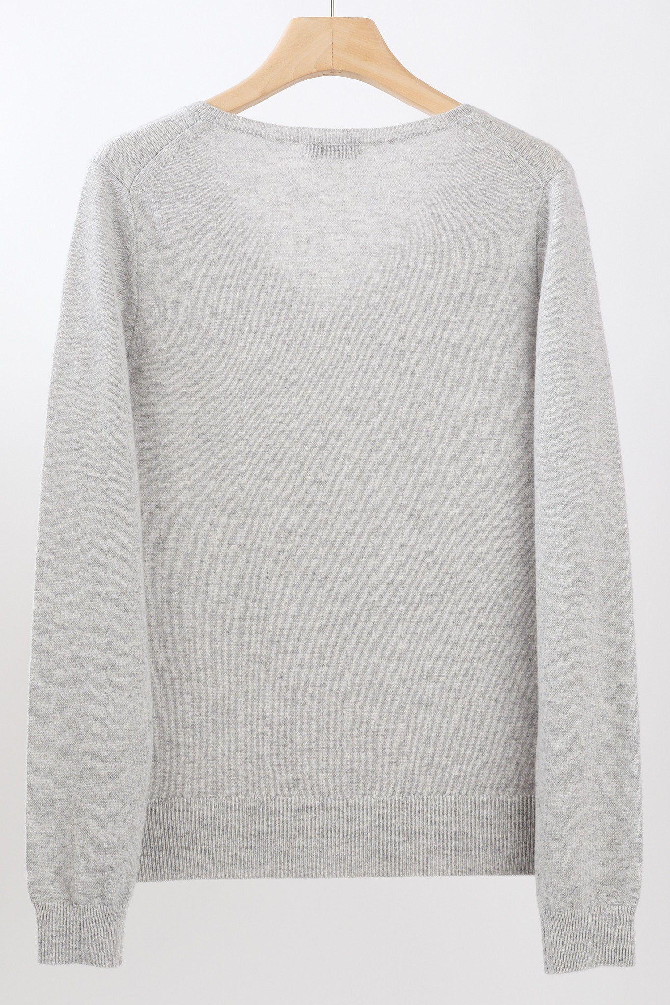 JENNIE LIU Women's 100% Pure Cashmere Long Sleeve Pullover V Neck Sweater