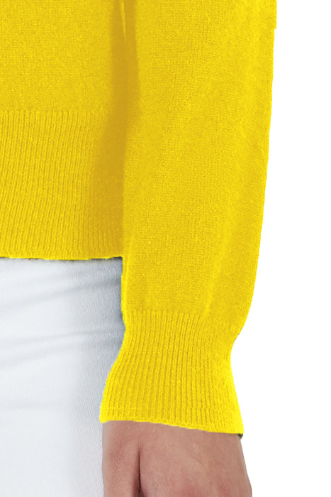 JENNIE LIU Women's 100% Pure Cashmere Long Sleeve Pullover V Neck Sweater