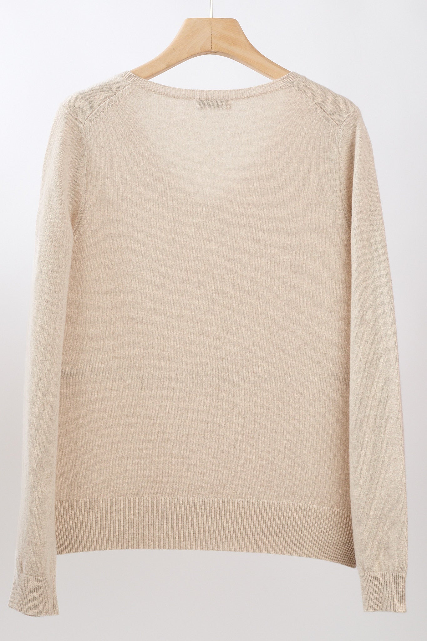 JENNIE LIU Women's 100% Pure Cashmere Long Sleeve Pullover V Neck Sweater