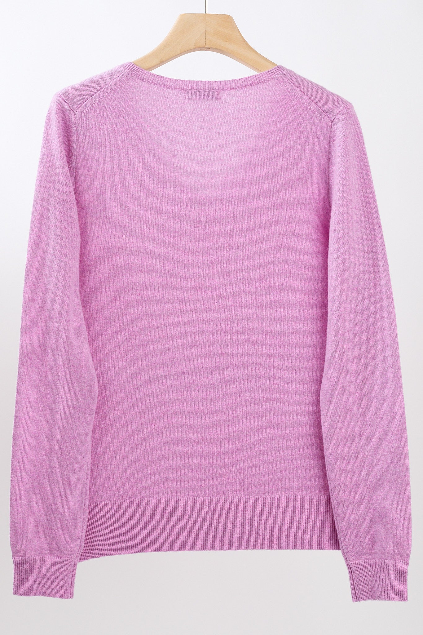 JENNIE LIU Women's 100% Pure Cashmere Long Sleeve Pullover V Neck Sweater