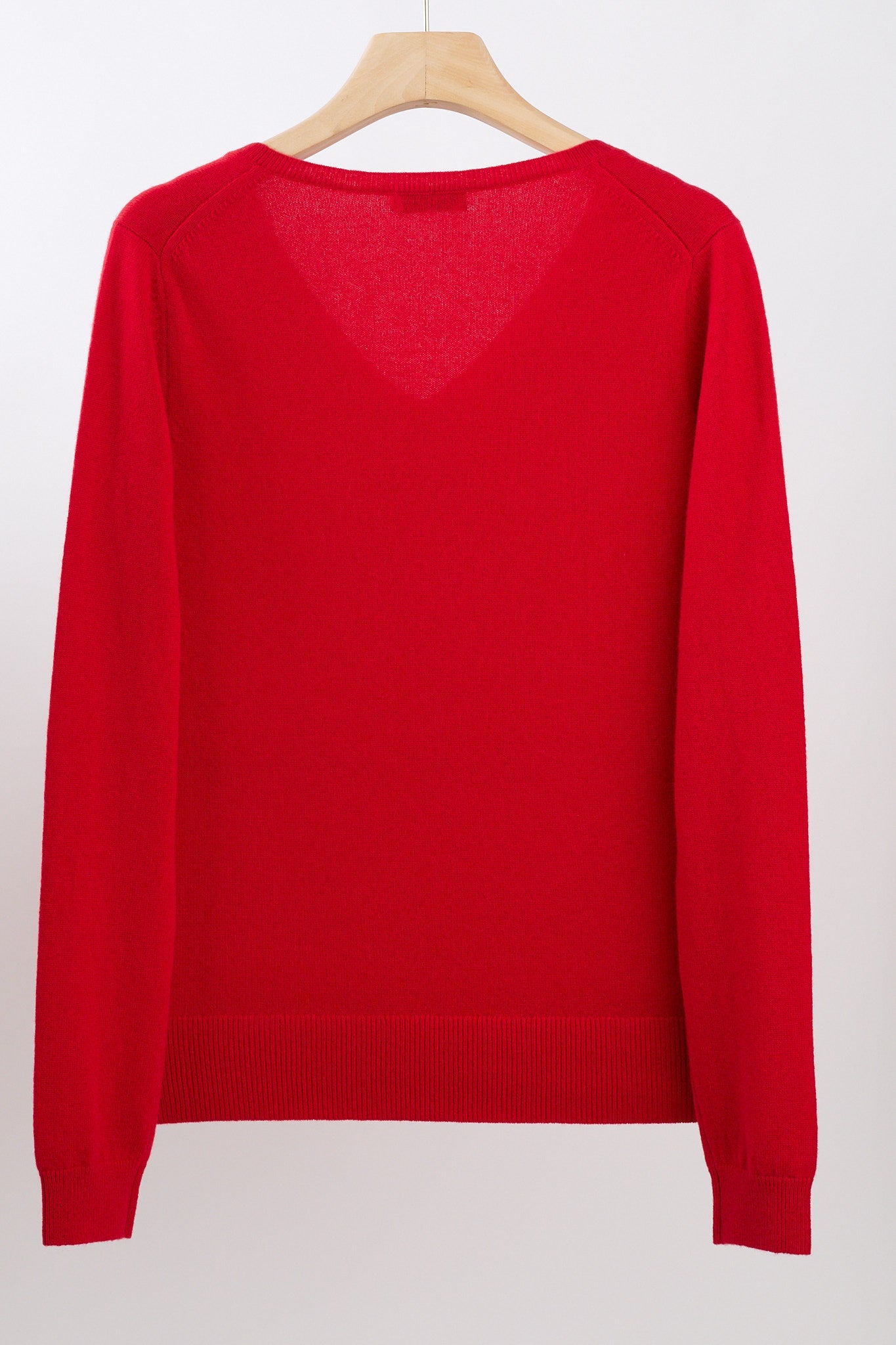 JENNIE LIU Women's 100% Pure Cashmere Long Sleeve Pullover V Neck Sweater