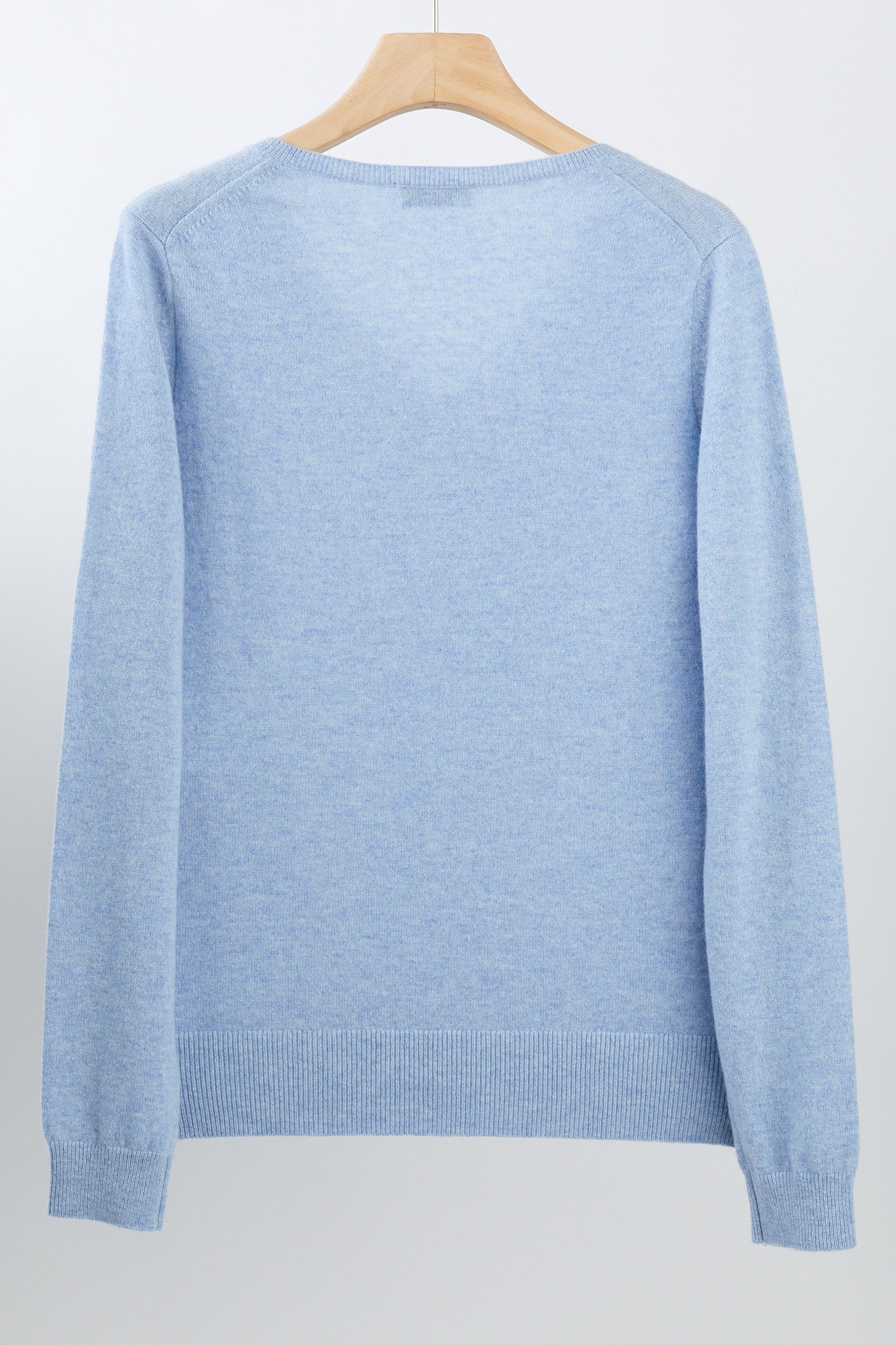 JENNIE LIU Women's 100% Pure Cashmere Long Sleeve Pullover V Neck Sweater