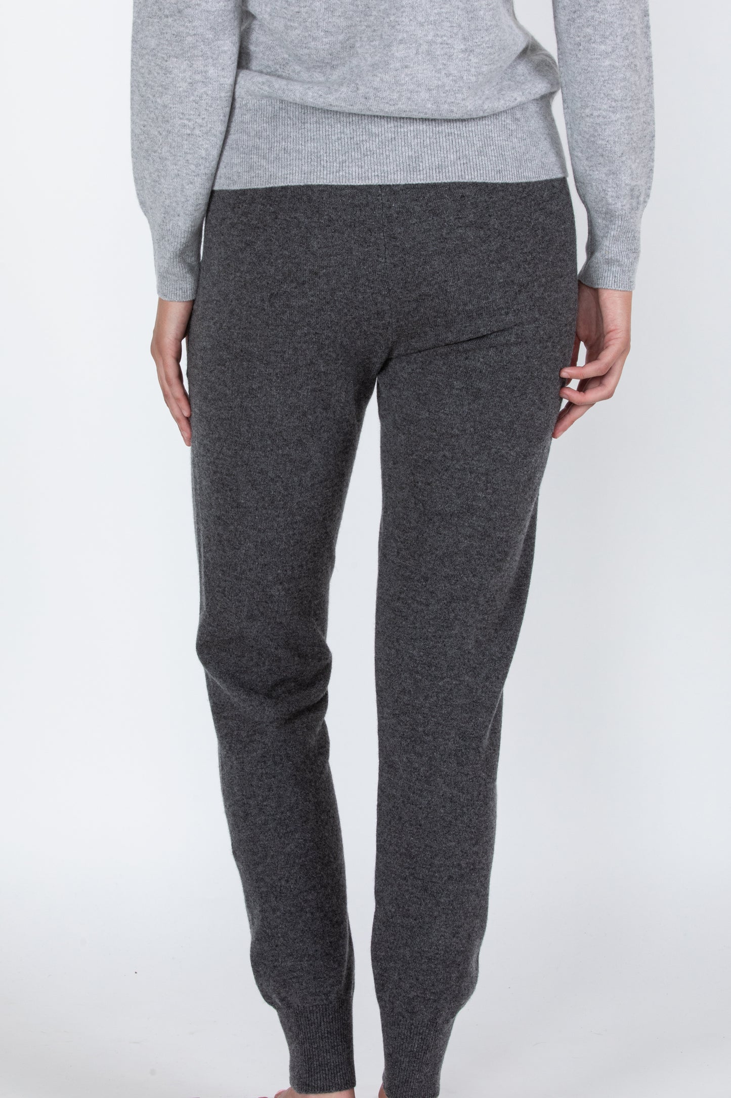 JENNIE LIU WOMEN'S 100% PURE CASHMERE KNITTED JOGGER PANTS