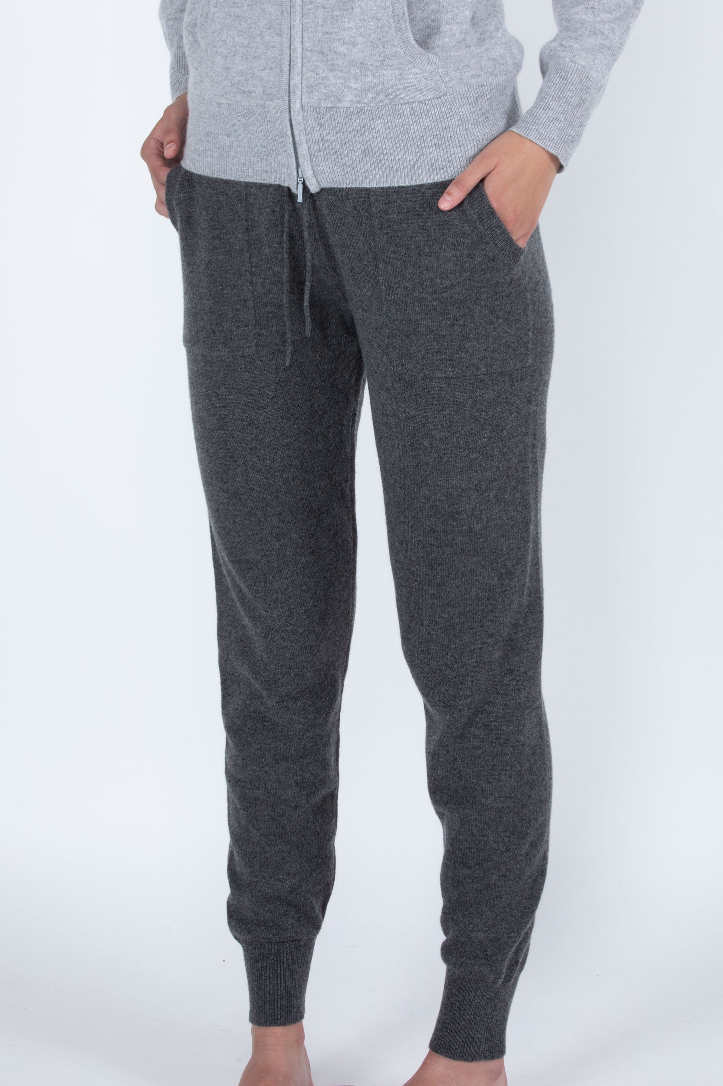 JENNIE LIU WOMEN'S 100% PURE CASHMERE KNITTED JOGGER PANTS