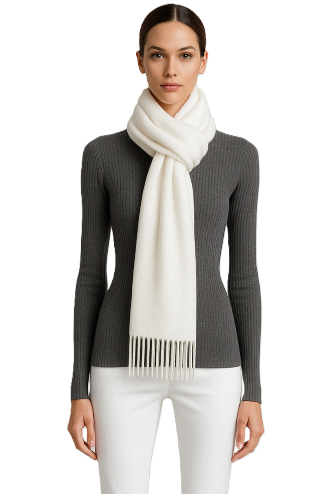 JENNIE LIU Women's 100% Pure Cashmere Scarf 75"x12" Cashmere Scarves for Women