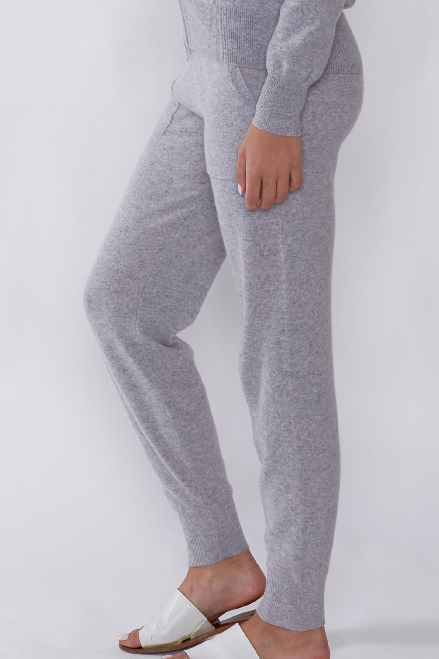 JENNIE LIU WOMEN'S 100% PURE CASHMERE KNITTED JOGGER PANTS