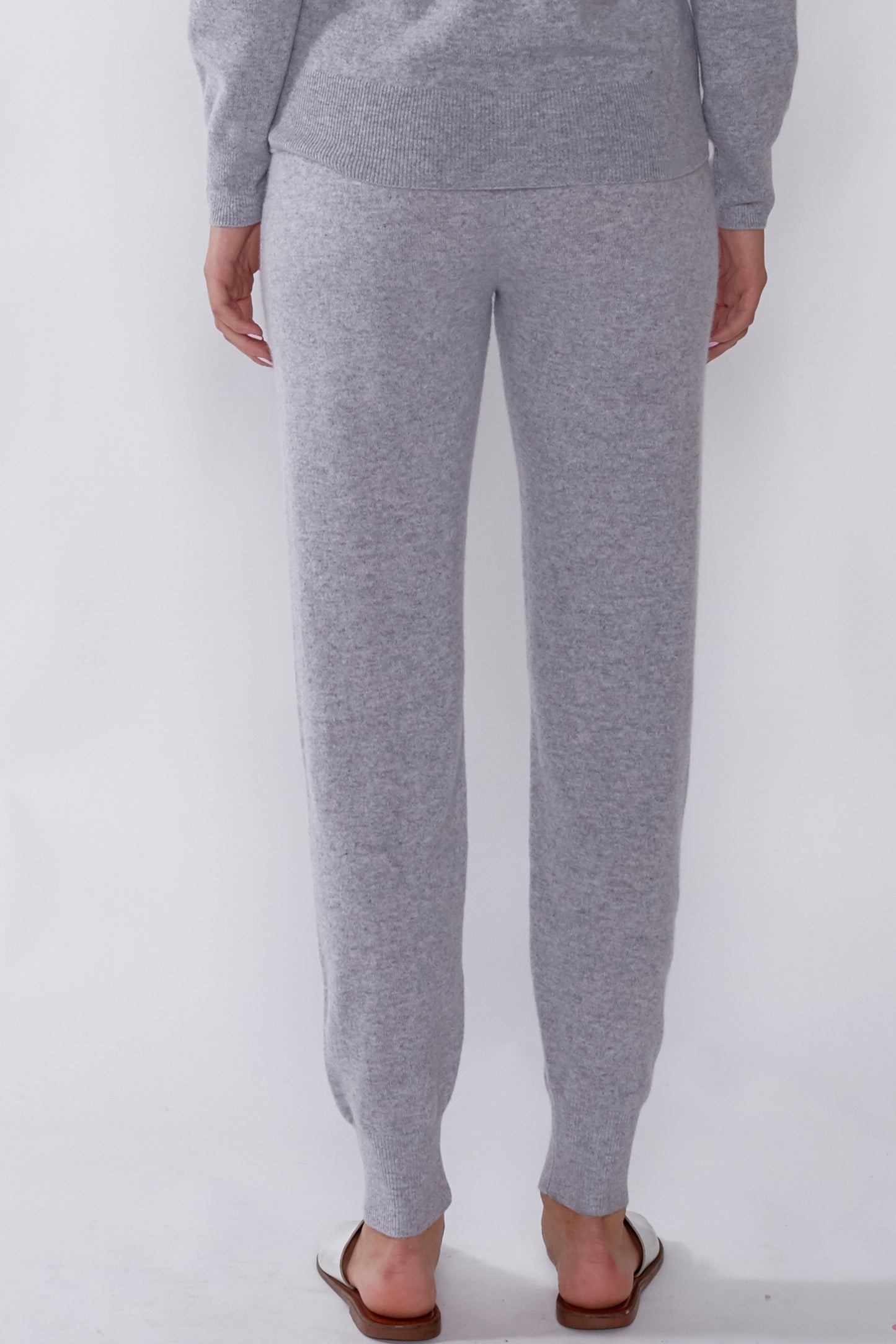 JENNIE LIU WOMEN'S 100% PURE CASHMERE KNITTED JOGGER PANTS
