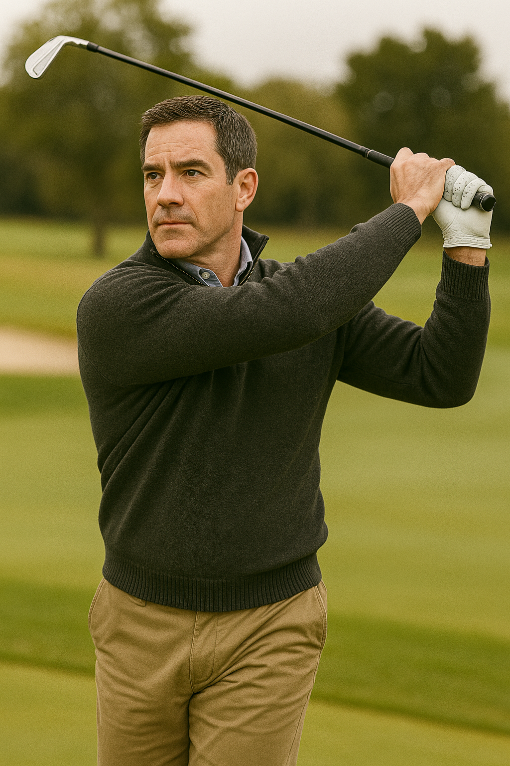 JENNIE LIU Men's 100% Cashmere Quarter Zip Sweater | Ultra-Soft, Breathable Knit for Golf & Cold Weather