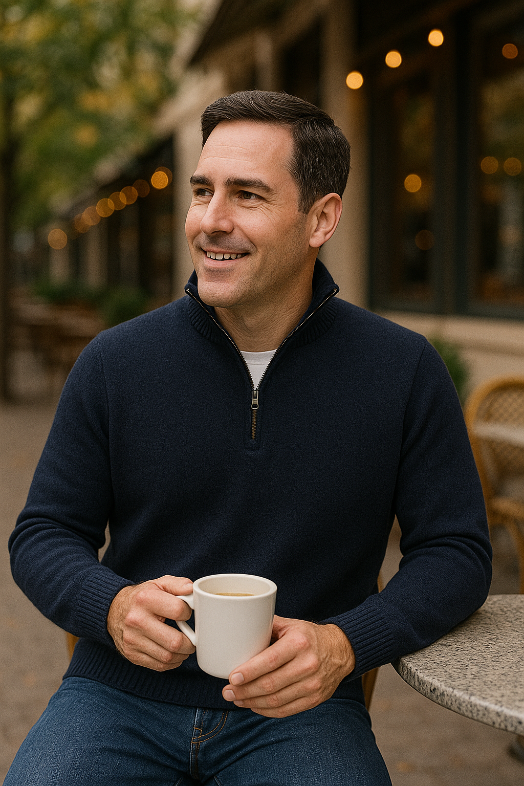 JENNIE LIU Men's 100% Cashmere Quarter Zip Sweater | Ultra-Soft, Breathable Knit for Golf & Cold Weather