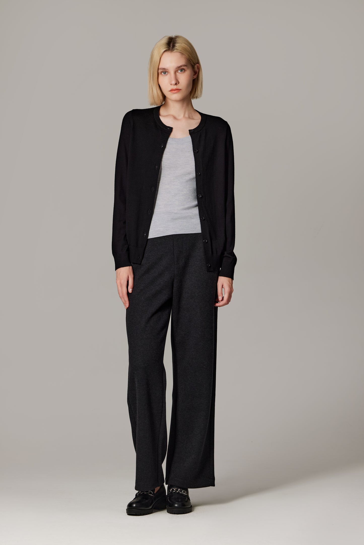 JENNIE LIU Women's 100% Merino Wool Light Weight Cardigan | Ultra Soft Fine-gauge Sweaters for Women | Machine Washable