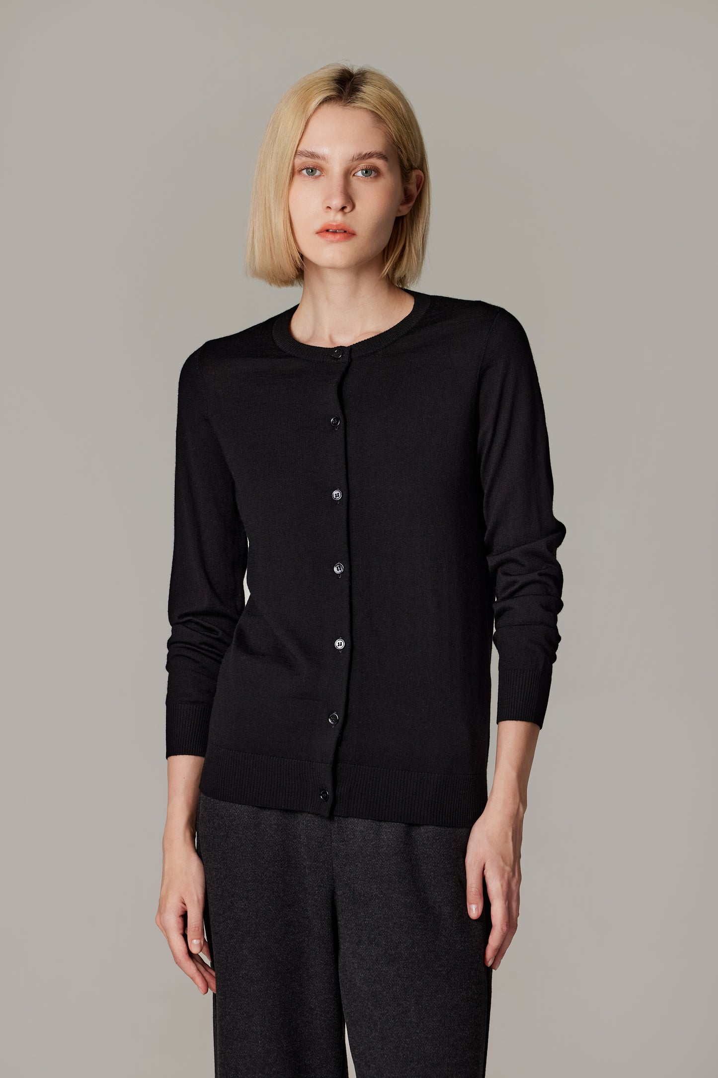 JENNIE LIU Women's 100% Merino Wool Light Weight Cardigan | Ultra Soft Fine-gauge Sweaters for Women | Machine Washable