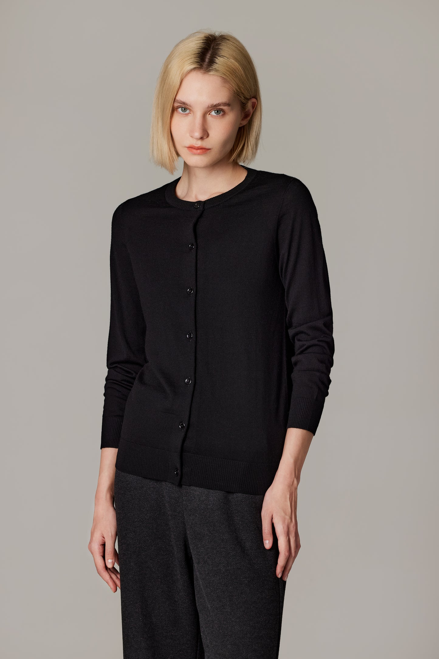 JENNIE LIU Women's 100% Merino Wool Light Weight Cardigan | Ultra Soft Fine-gauge Sweaters for Women | Machine Washable