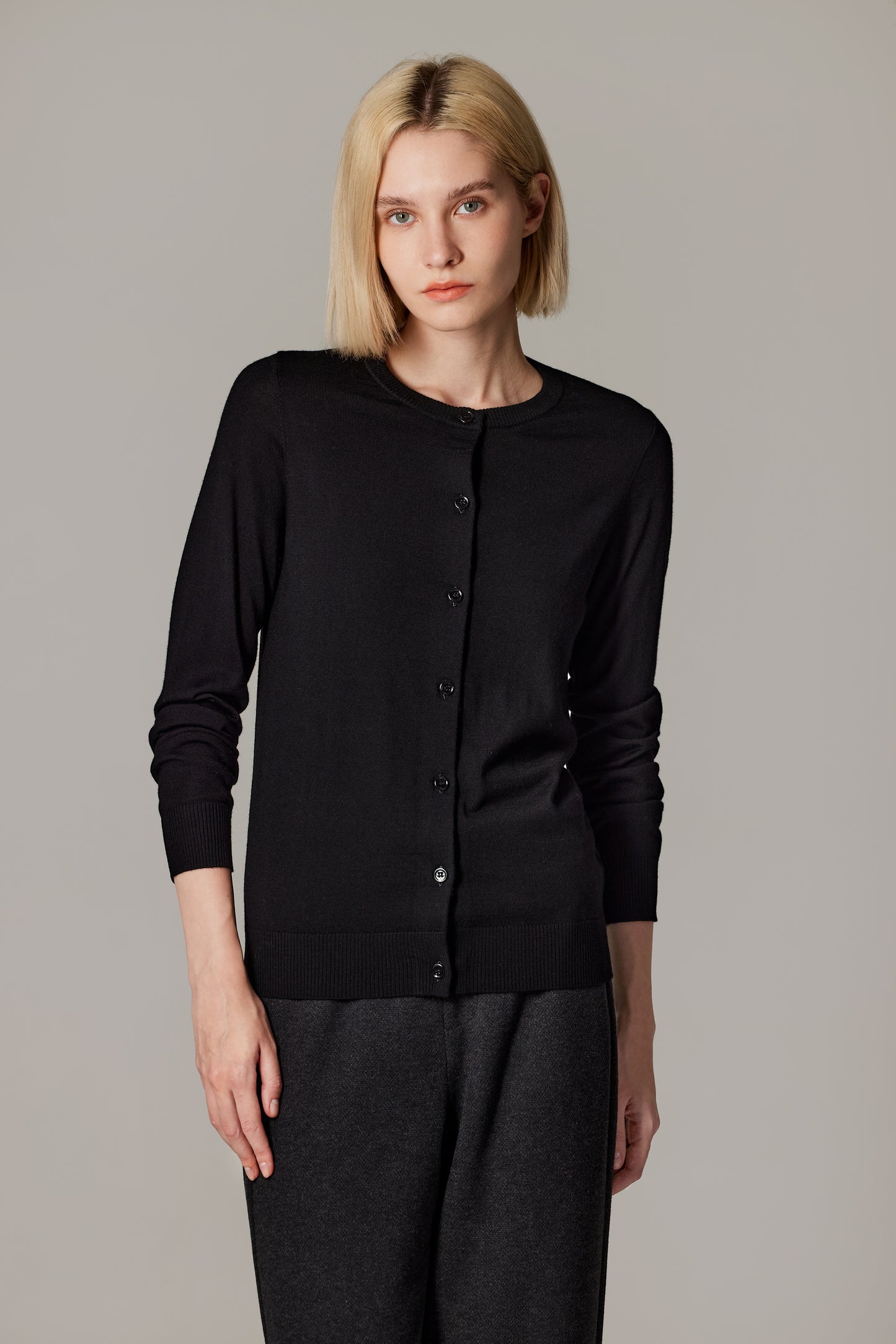 JENNIE LIU Women's 100% Merino Wool Light Weight Cardigan | Ultra Soft Fine-gauge Sweaters for Women | Machine Washable