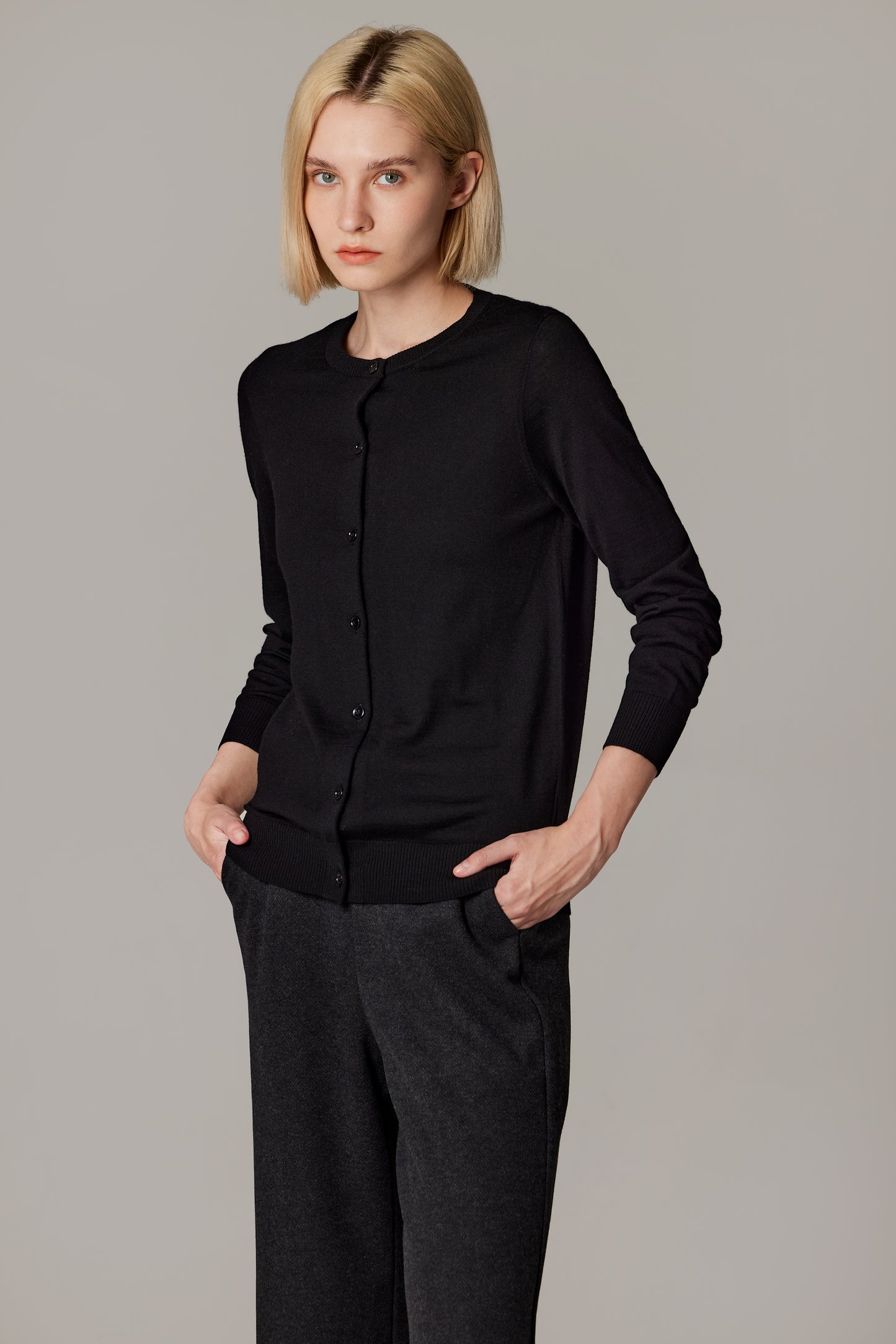 JENNIE LIU Women's 100% Merino Wool Light Weight Cardigan | Ultra Soft Fine-gauge Sweaters for Women | Machine Washable