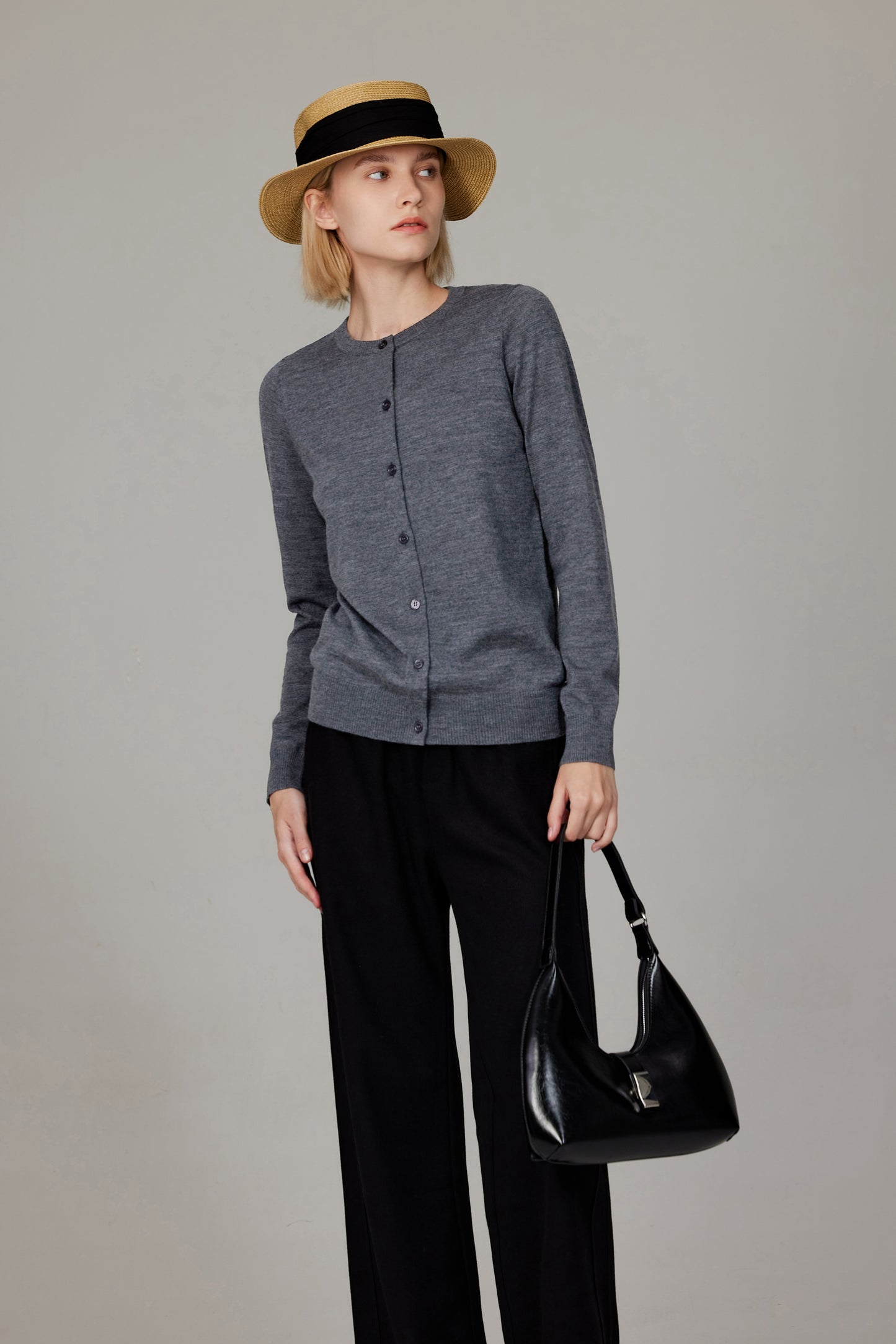 JENNIE LIU Women's 100% Merino Wool Light Weight Cardigan | Ultra Soft Fine-gauge Sweaters for Women | Machine Washable