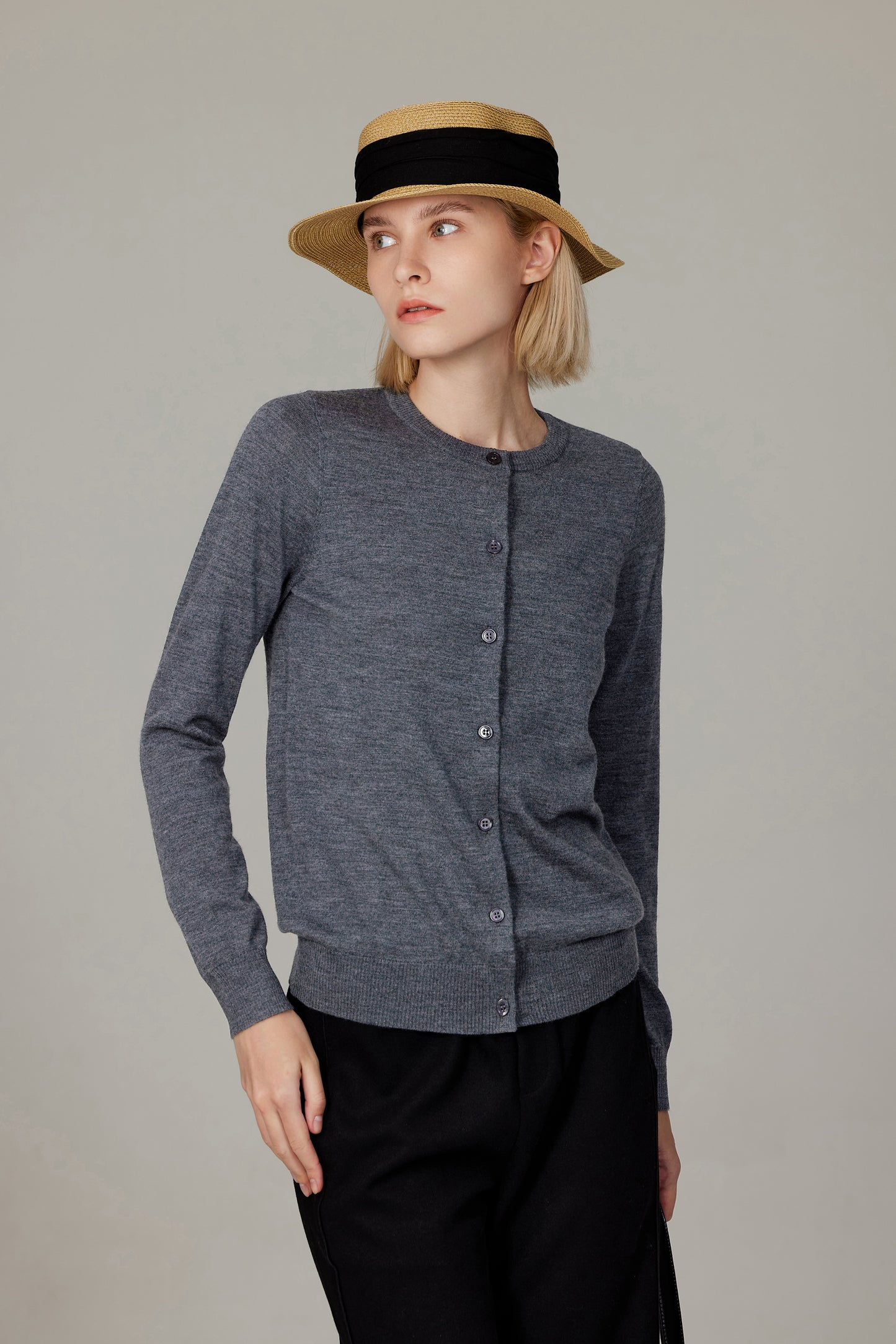 JENNIE LIU Women's 100% Merino Wool Light Weight Cardigan | Ultra Soft Fine-gauge Sweaters for Women | Machine Washable