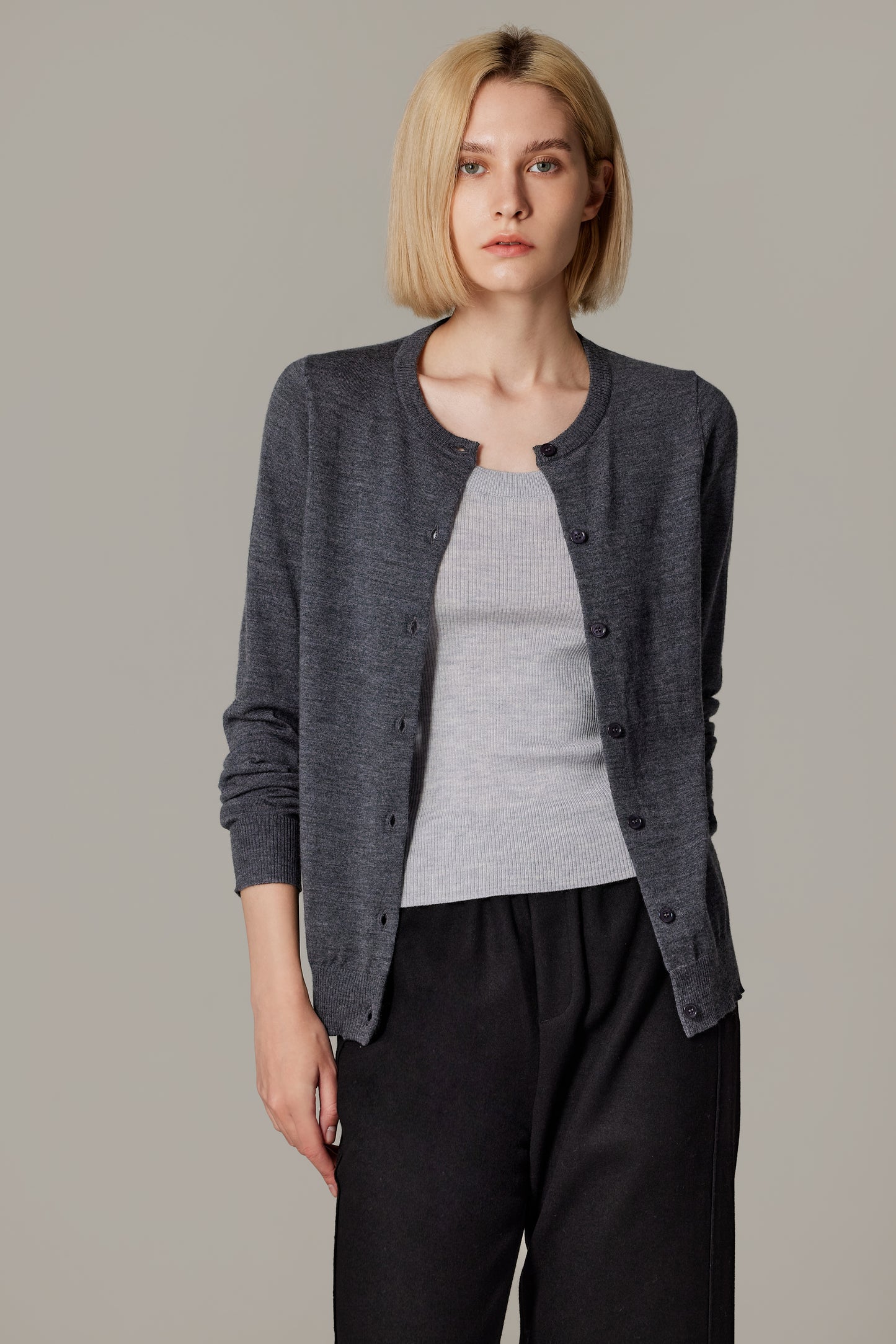 JENNIE LIU Women's 100% Merino Wool Light Weight Cardigan | Ultra Soft Fine-gauge Sweaters for Women | Machine Washable