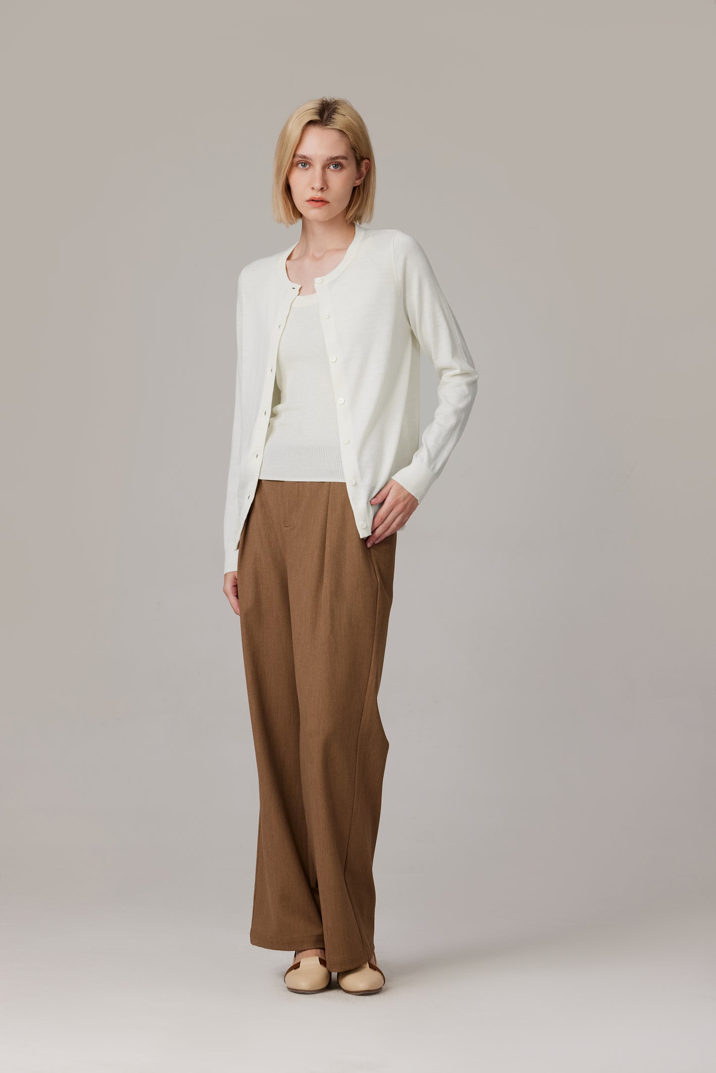 JENNIE LIU Women's 100% Merino Wool Light Weight Cardigan | Ultra Soft Fine-gauge Sweaters for Women | Machine Washable