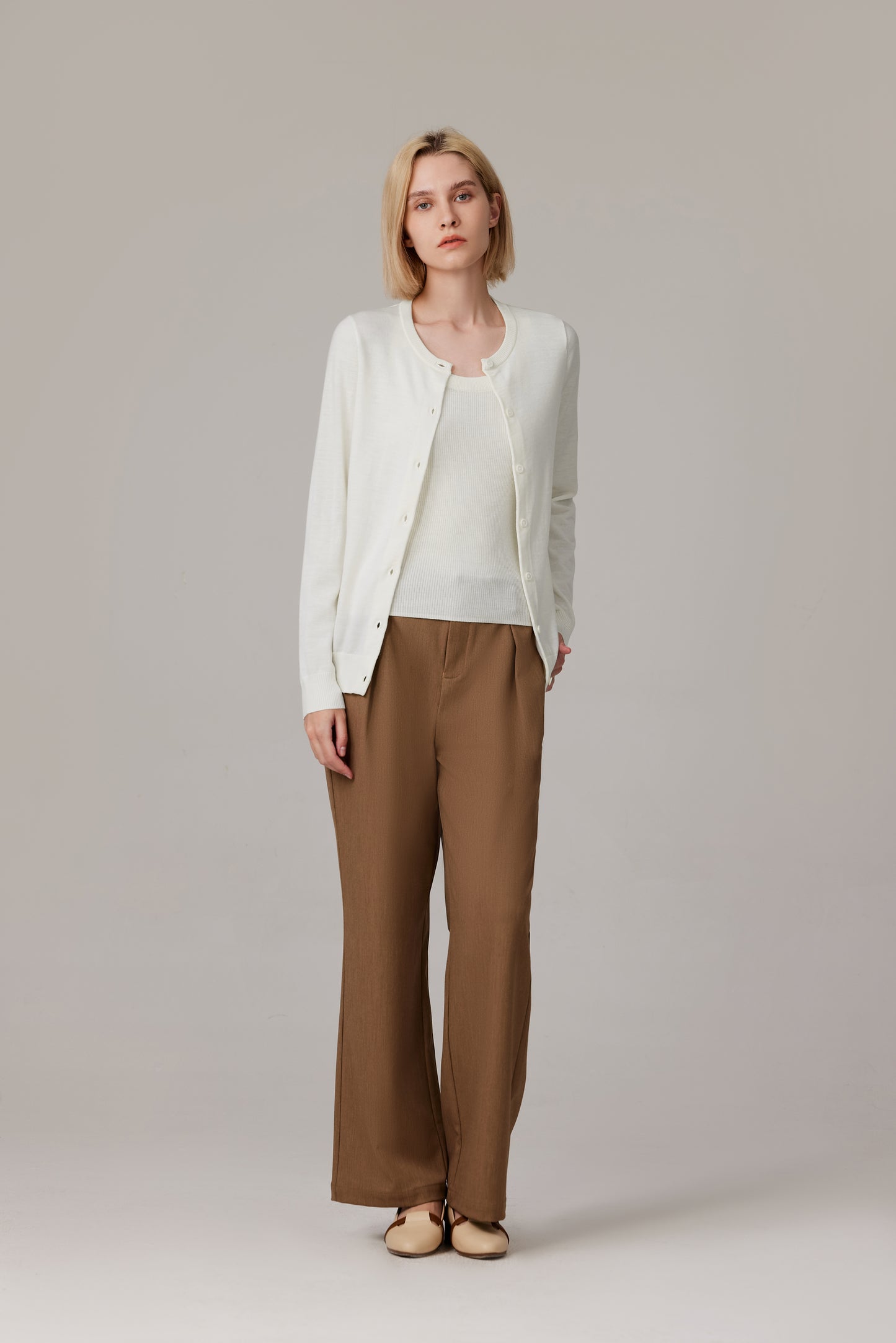 JENNIE LIU Women's 100% Merino Wool Light Weight Cardigan | Ultra Soft Fine-gauge Sweaters for Women | Machine Washable