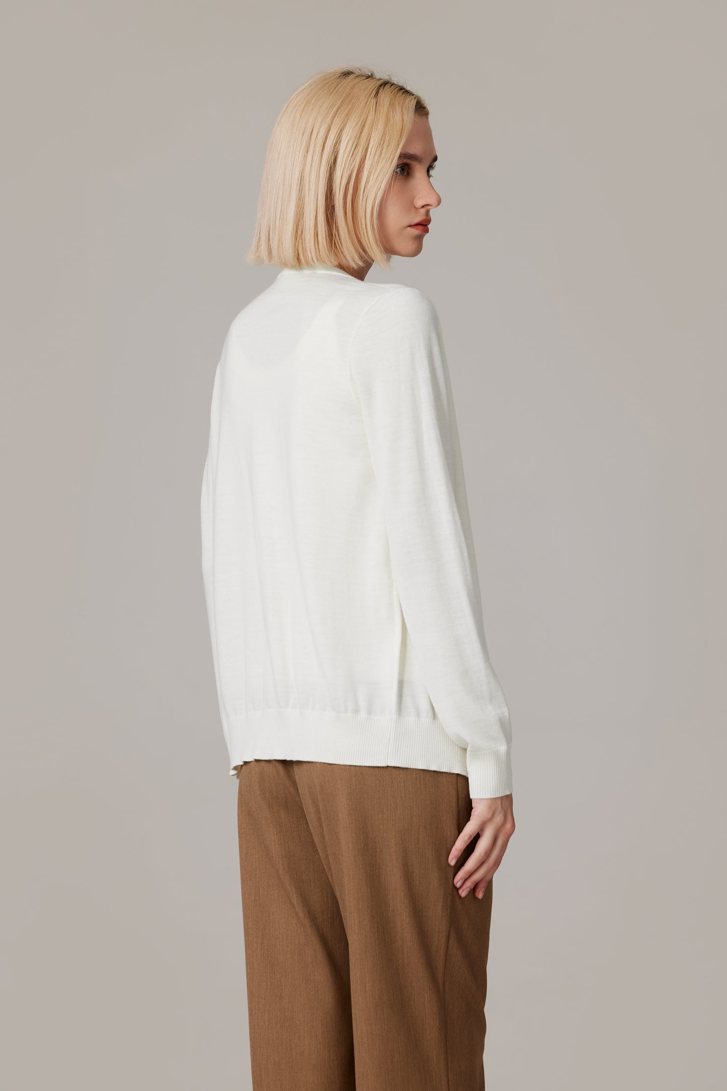 JENNIE LIU Women's 100% Merino Wool Light Weight Cardigan | Ultra Soft Fine-gauge Sweaters for Women | Machine Washable