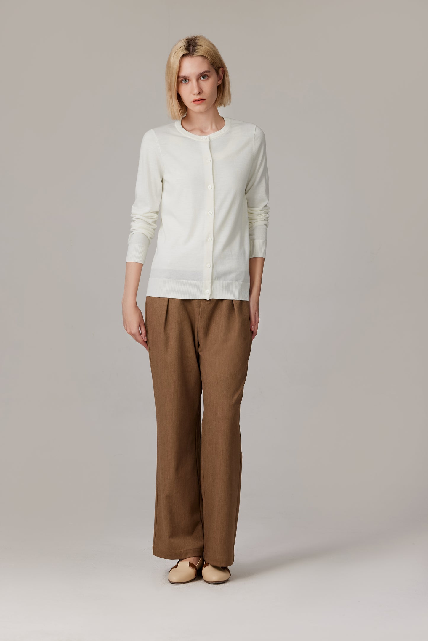 JENNIE LIU Women's 100% Merino Wool Light Weight Cardigan | Ultra Soft Fine-gauge Sweaters for Women | Machine Washable