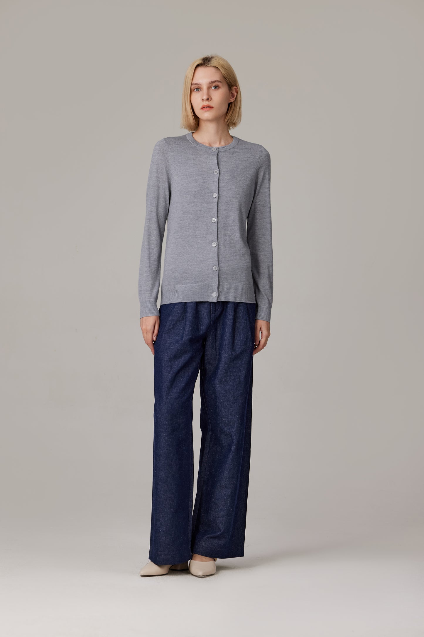 JENNIE LIU Women's 100% Merino Wool Light Weight Cardigan | Ultra Soft Fine-gauge Sweaters for Women | Machine Washable