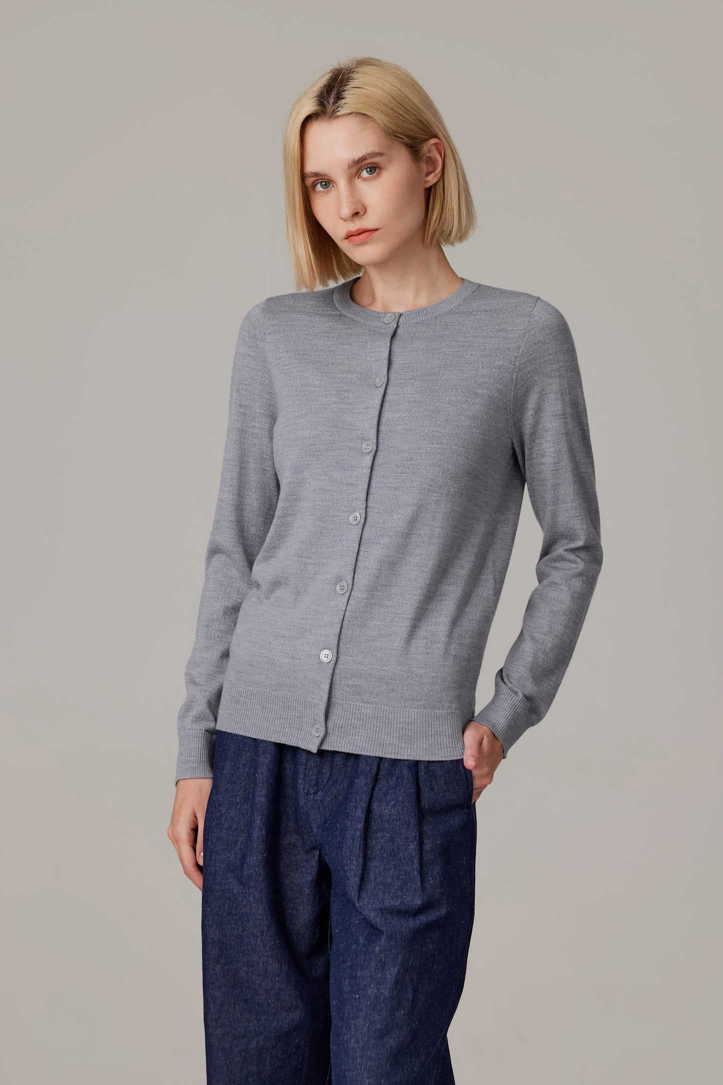 JENNIE LIU Women's 100% Merino Wool Light Weight Cardigan | Ultra Soft Fine-gauge Sweaters for Women | Machine Washable