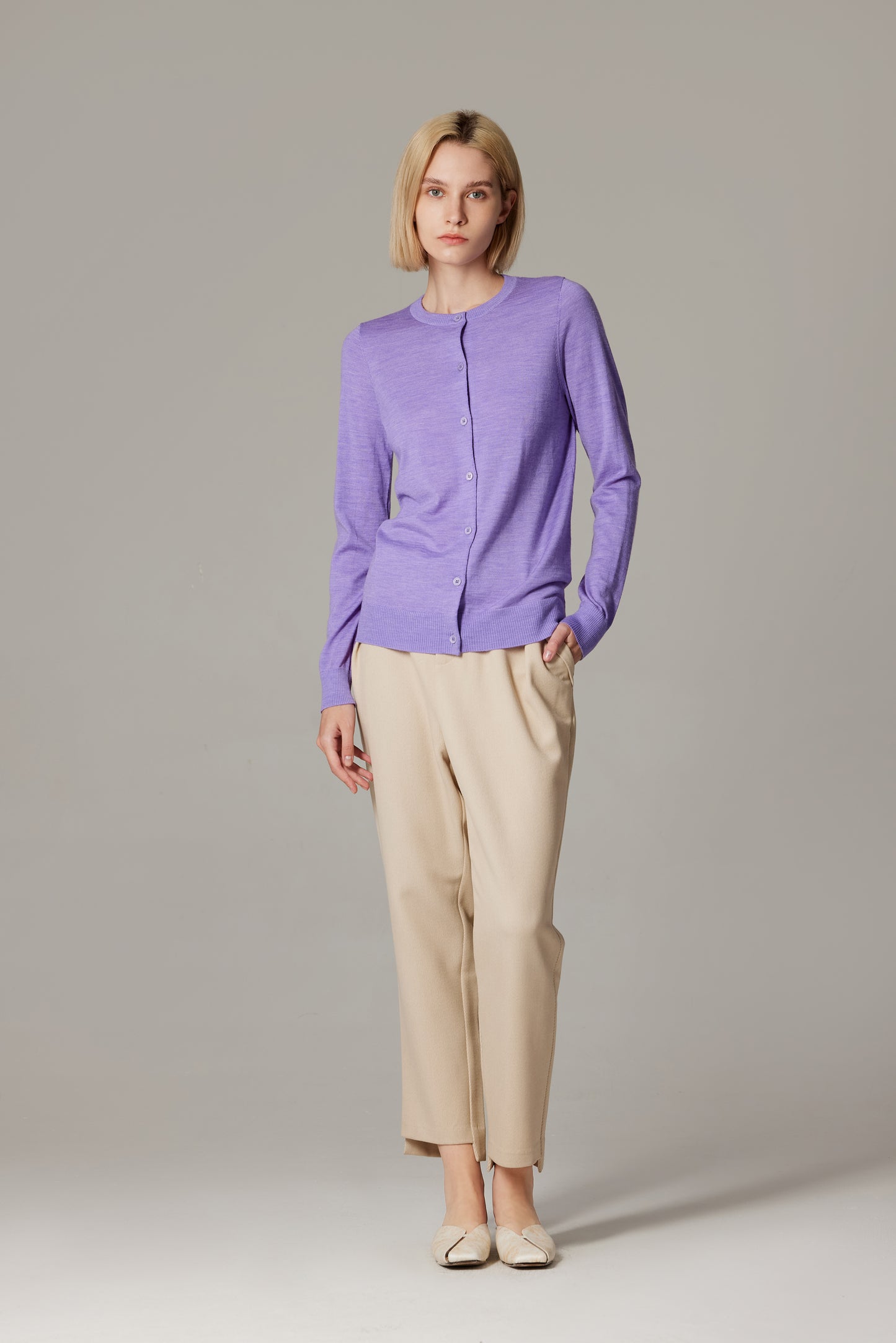 JENNIE LIU Women's 100% Merino Wool Light Weight Cardigan | Ultra Soft Fine-gauge Sweaters for Women | Machine Washable