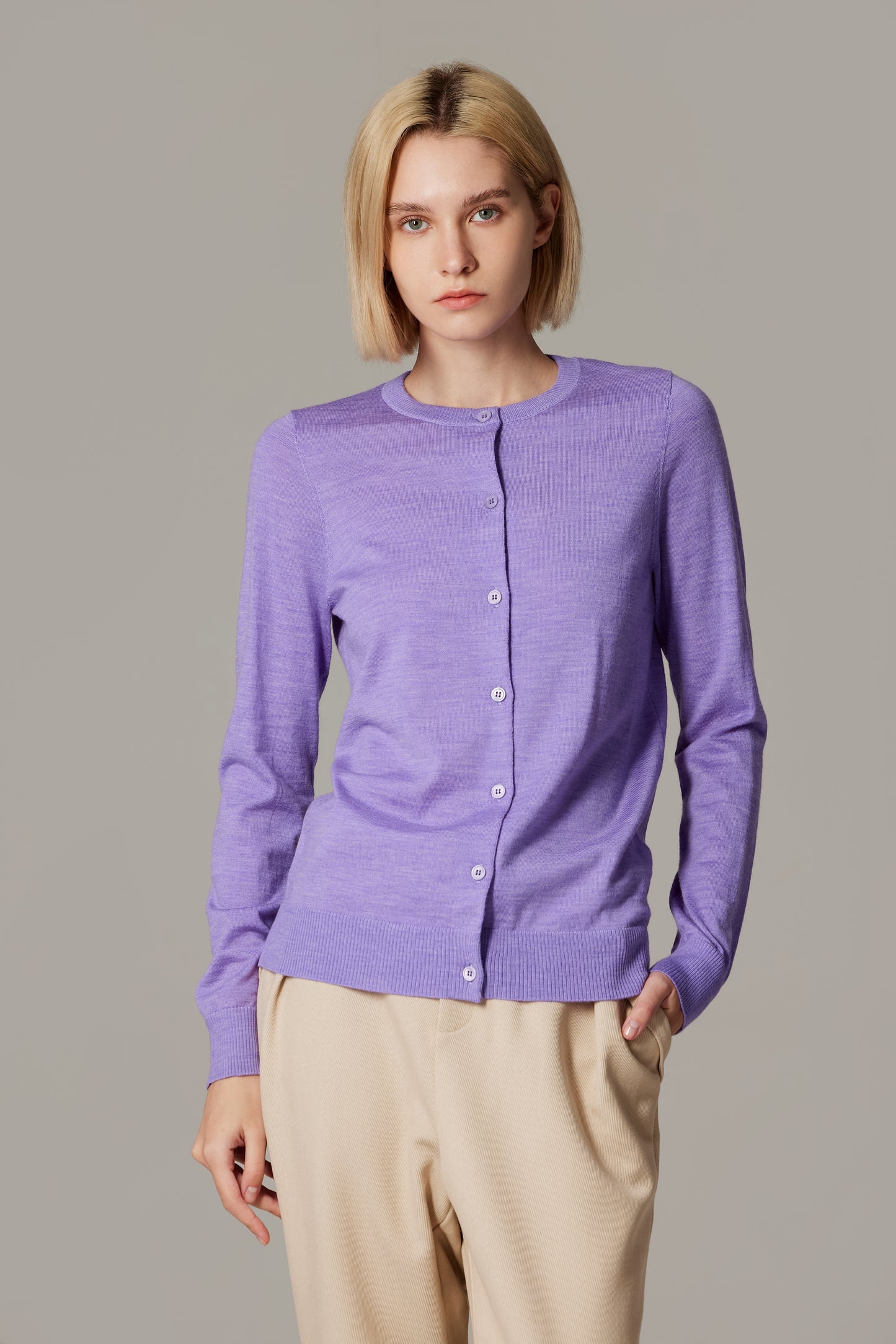 JENNIE LIU Women's 100% Merino Wool Light Weight Cardigan | Ultra Soft Fine-gauge Sweaters for Women | Machine Washable