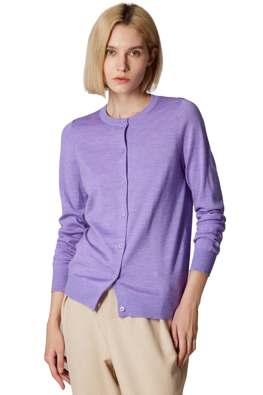 JENNIE LIU Women's 100% Merino Wool Light Weight Cardigan | Ultra Soft Fine-gauge Sweaters for Women | Machine Washable