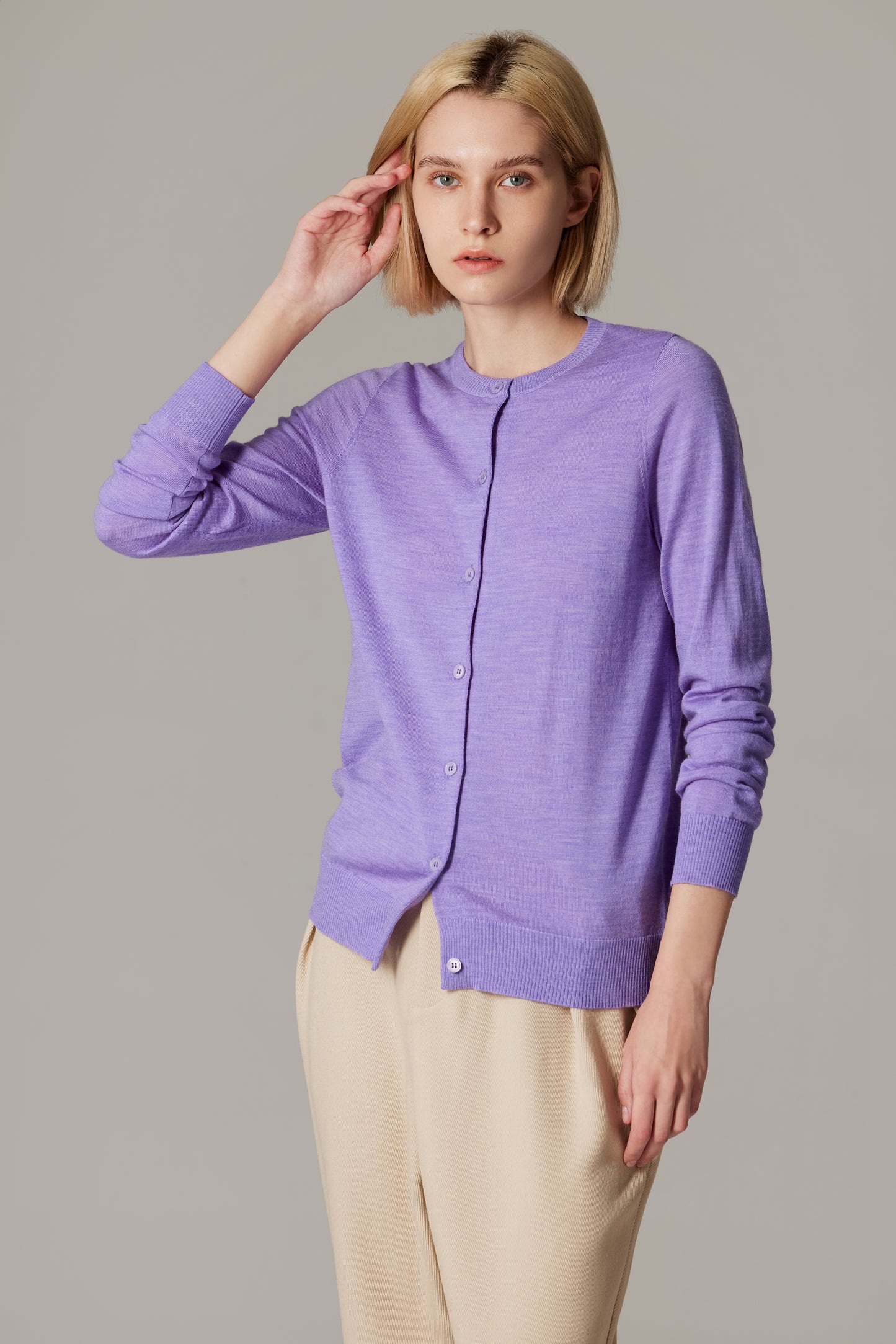 JENNIE LIU Women's 100% Merino Wool Light Weight Cardigan | Ultra Soft Fine-gauge Sweaters for Women | Machine Washable