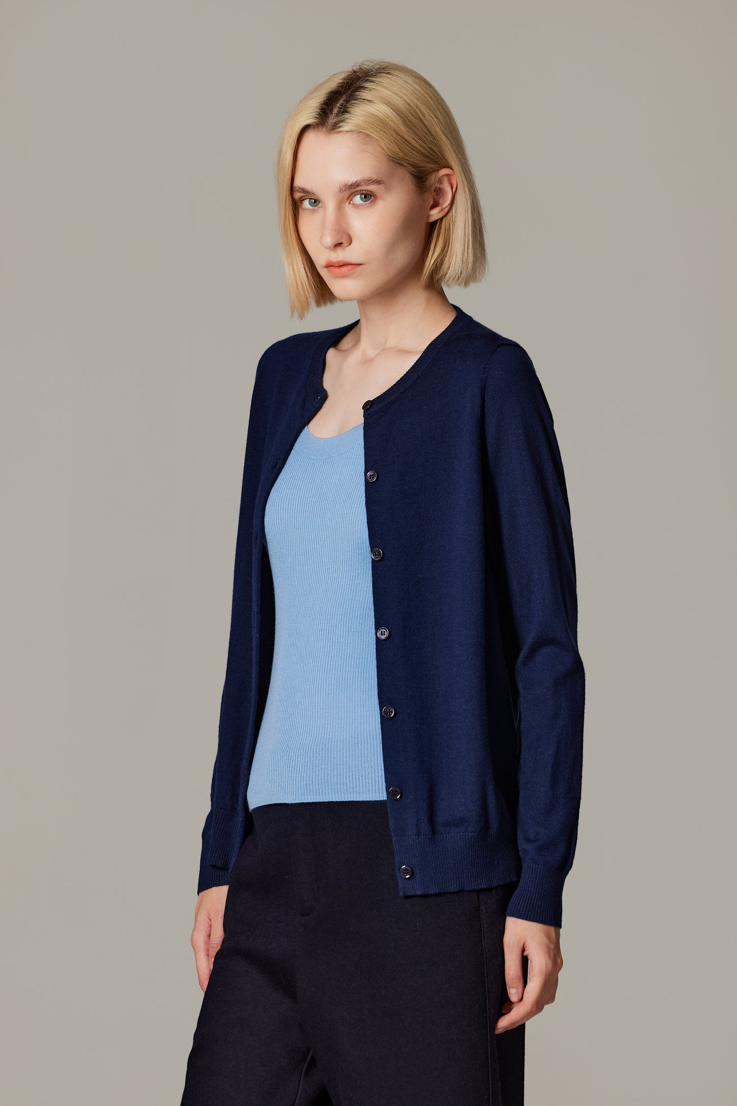 JENNIE LIU Women's 100% Merino Wool Light Weight Cardigan | Ultra Soft Fine-gauge Sweaters for Women | Machine Washable