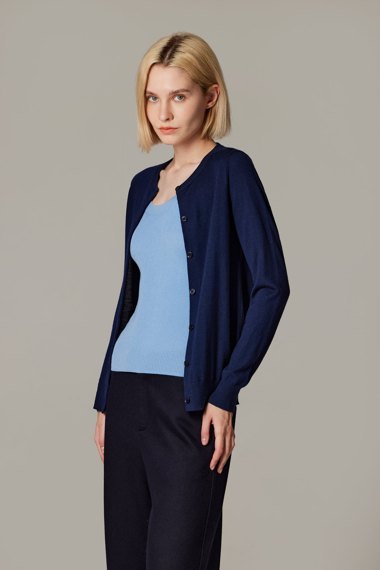 JENNIE LIU Women's 100% Merino Wool Light Weight Cardigan | Ultra Soft Fine-gauge Sweaters for Women | Machine Washable