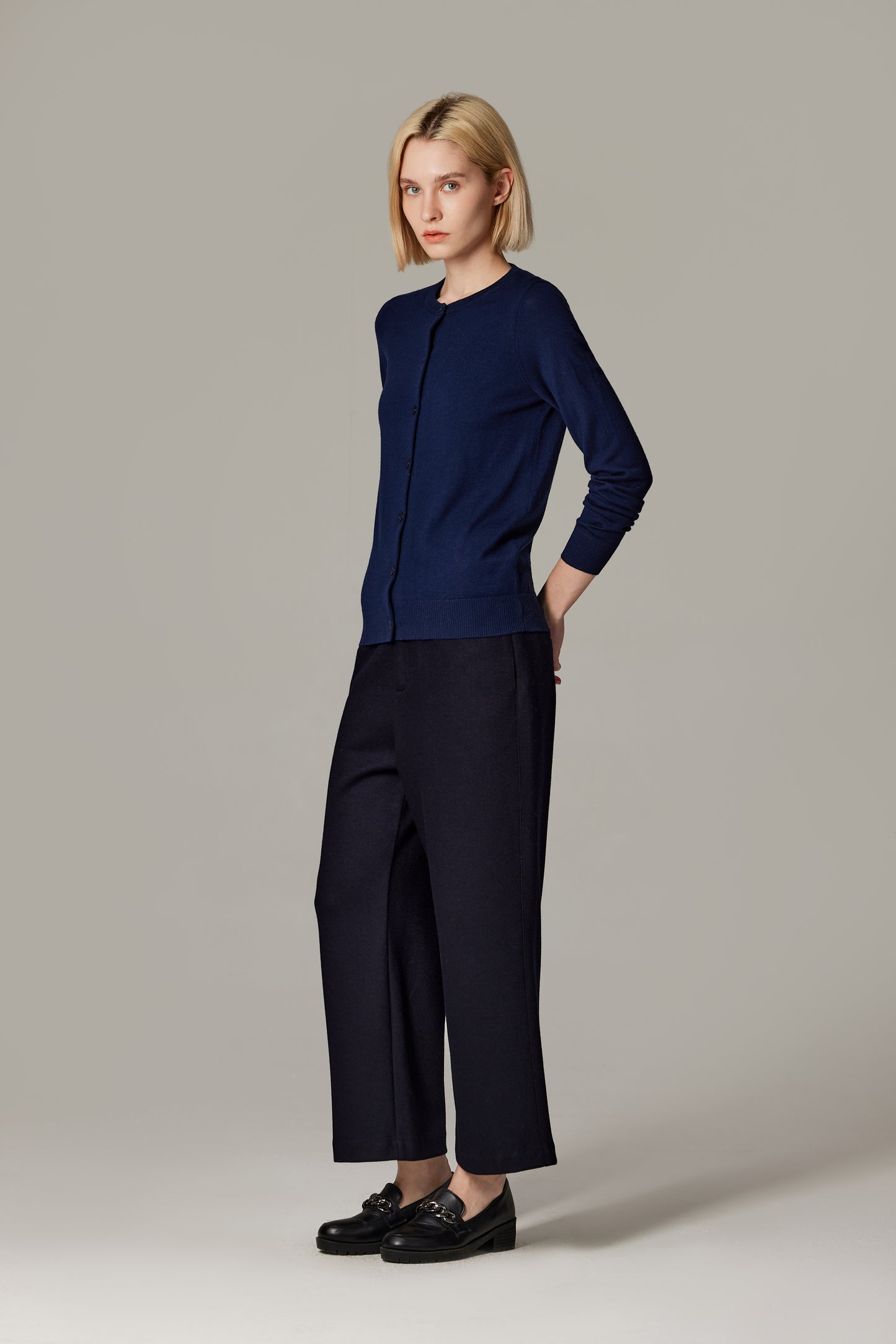 JENNIE LIU Women's 100% Merino Wool Light Weight Cardigan | Ultra Soft Fine-gauge Sweaters for Women | Machine Washable