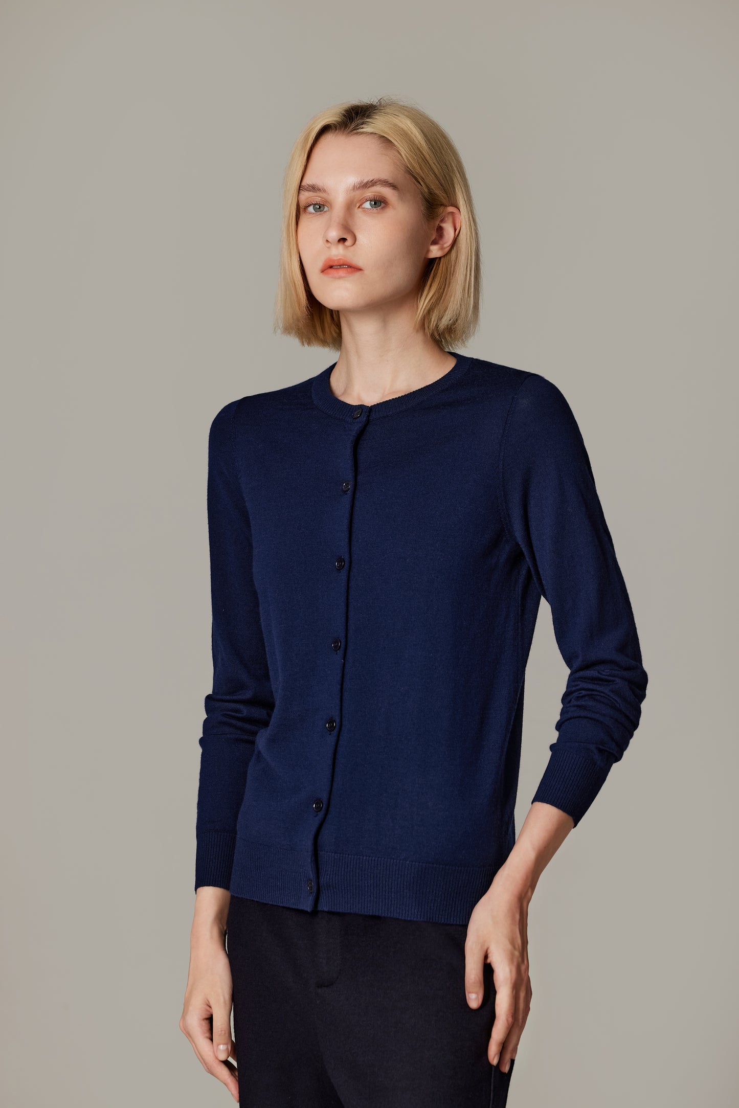 JENNIE LIU Women's 100% Merino Wool Light Weight Cardigan | Ultra Soft Fine-gauge Sweaters for Women | Machine Washable