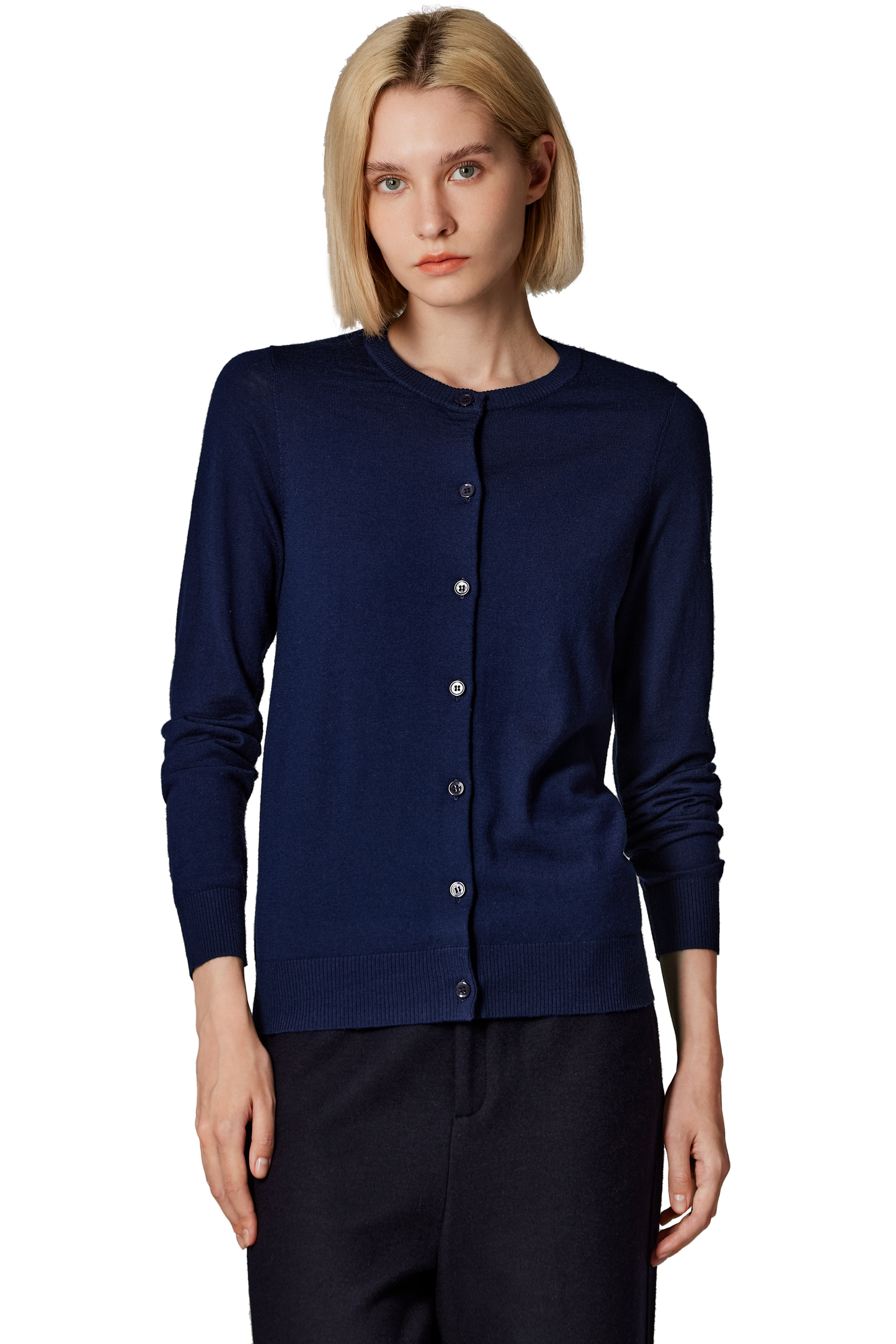 JENNIE LIU Women's 100% Merino Wool Light Weight Cardigan | Ultra Soft Fine-gauge Sweaters for Women | Machine Washable