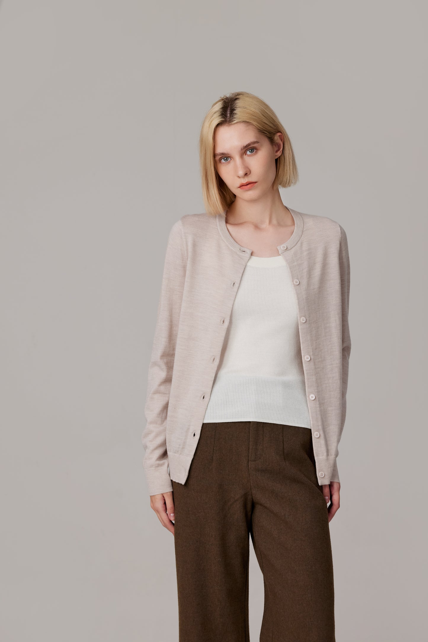 JENNIE LIU Women's 100% Merino Wool Light Weight Cardigan | Ultra Soft Fine-gauge Sweaters for Women | Machine Washable