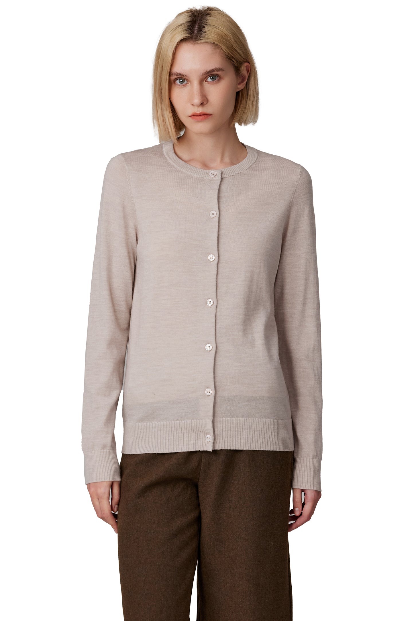 JENNIE LIU Women's 100% Merino Wool Light Weight Cardigan | Ultra Soft Fine-gauge Sweaters for Women | Machine Washable