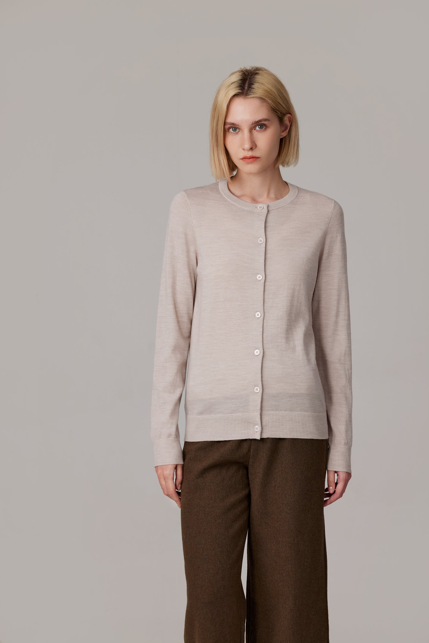 JENNIE LIU Women's 100% Merino Wool Light Weight Cardigan | Ultra Soft Fine-gauge Sweaters for Women | Machine Washable