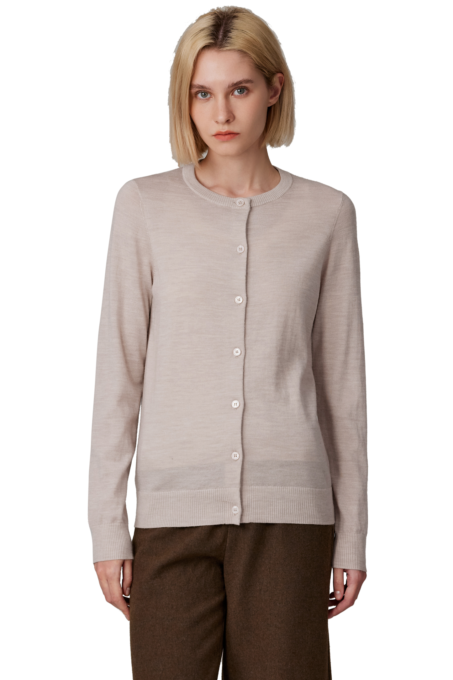 JENNIE LIU Women's 100% Merino Wool Light Weight Cardigan | Ultra Soft Fine-gauge Sweaters for Women | Machine Washable