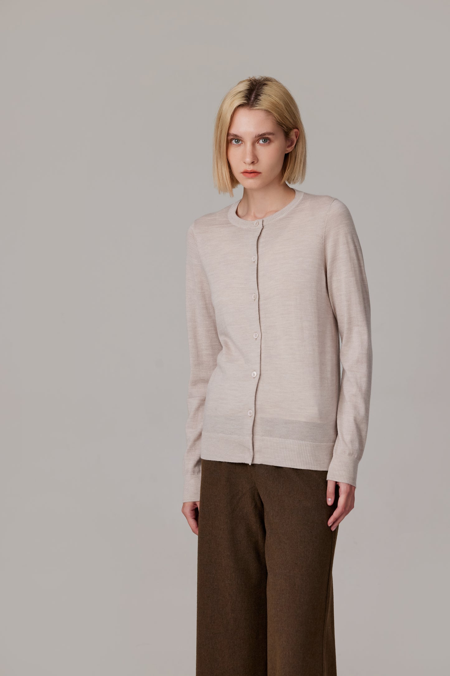 JENNIE LIU Women's 100% Merino Wool Light Weight Cardigan | Ultra Soft Fine-gauge Sweaters for Women | Machine Washable