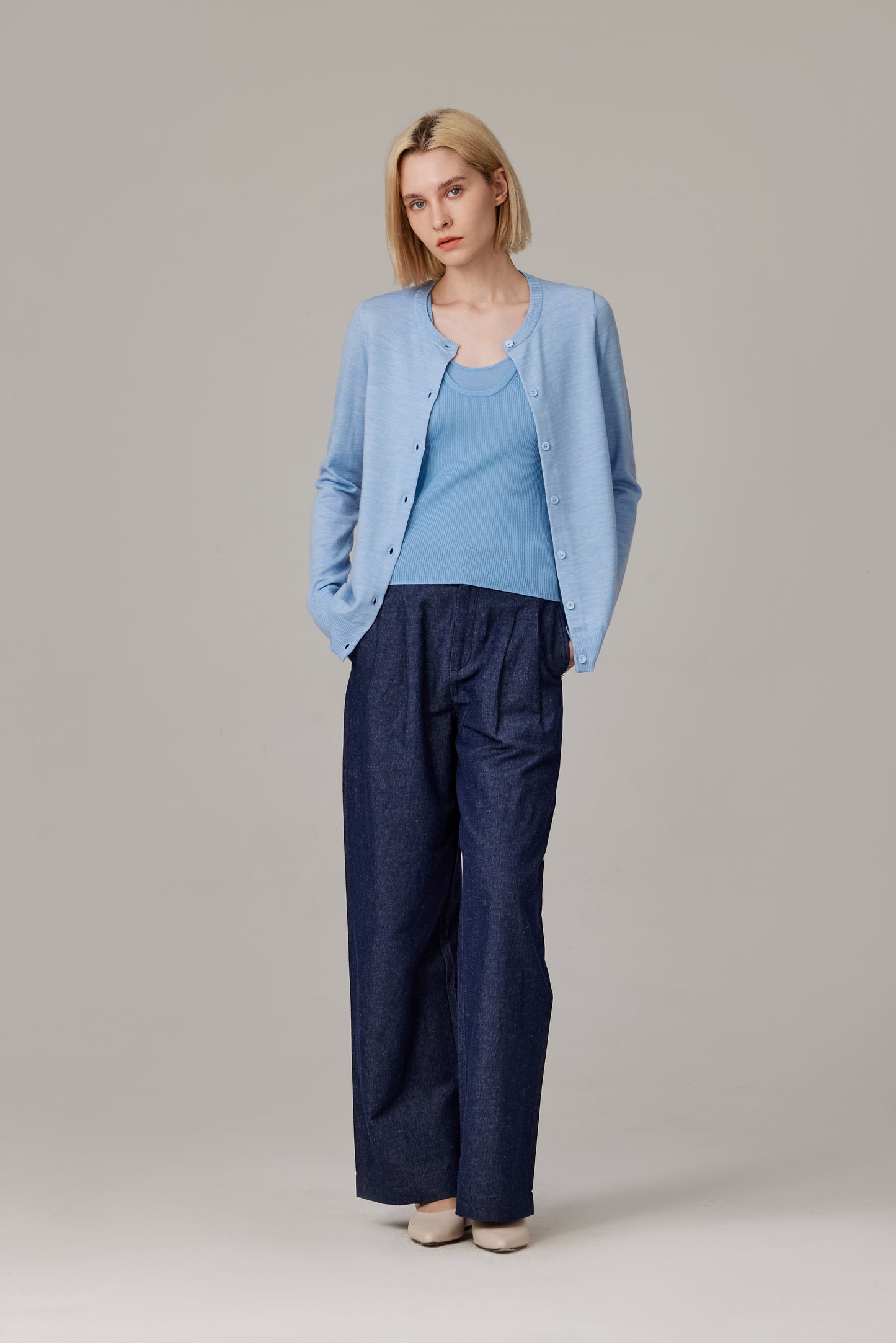 JENNIE LIU Women's 100% Merino Wool Light Weight Cardigan | Ultra Soft Fine-gauge Sweaters for Women | Machine Washable