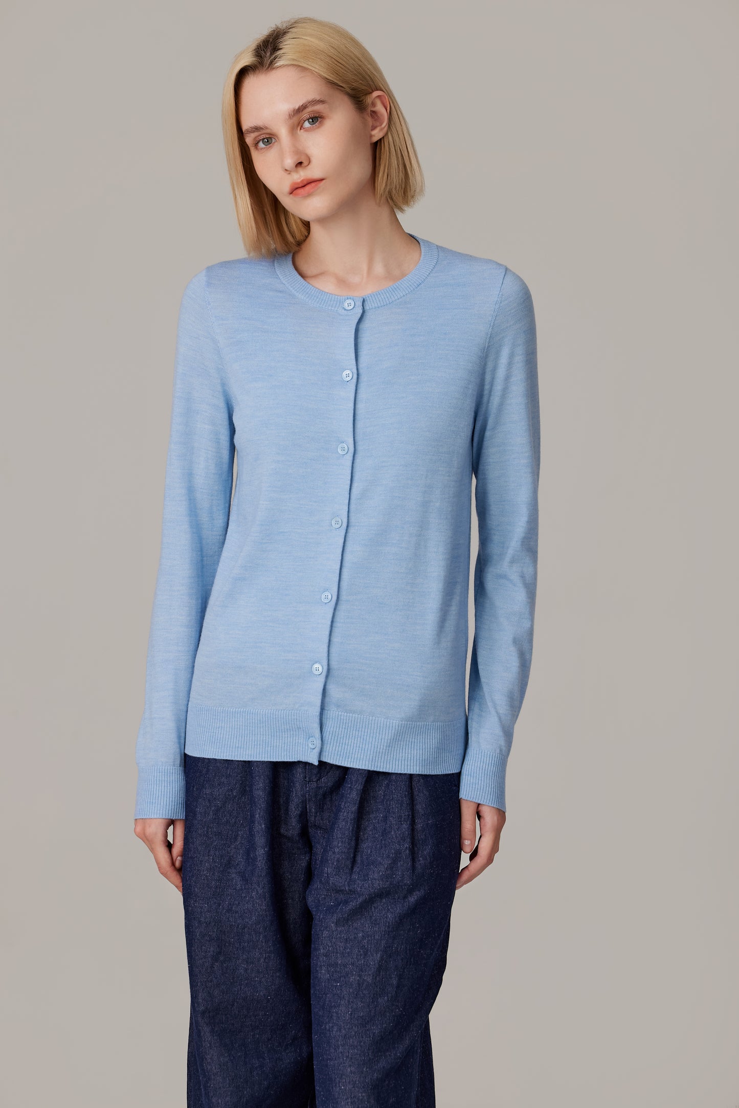 JENNIE LIU Women's 100% Merino Wool Light Weight Cardigan | Ultra Soft Fine-gauge Sweaters for Women | Machine Washable