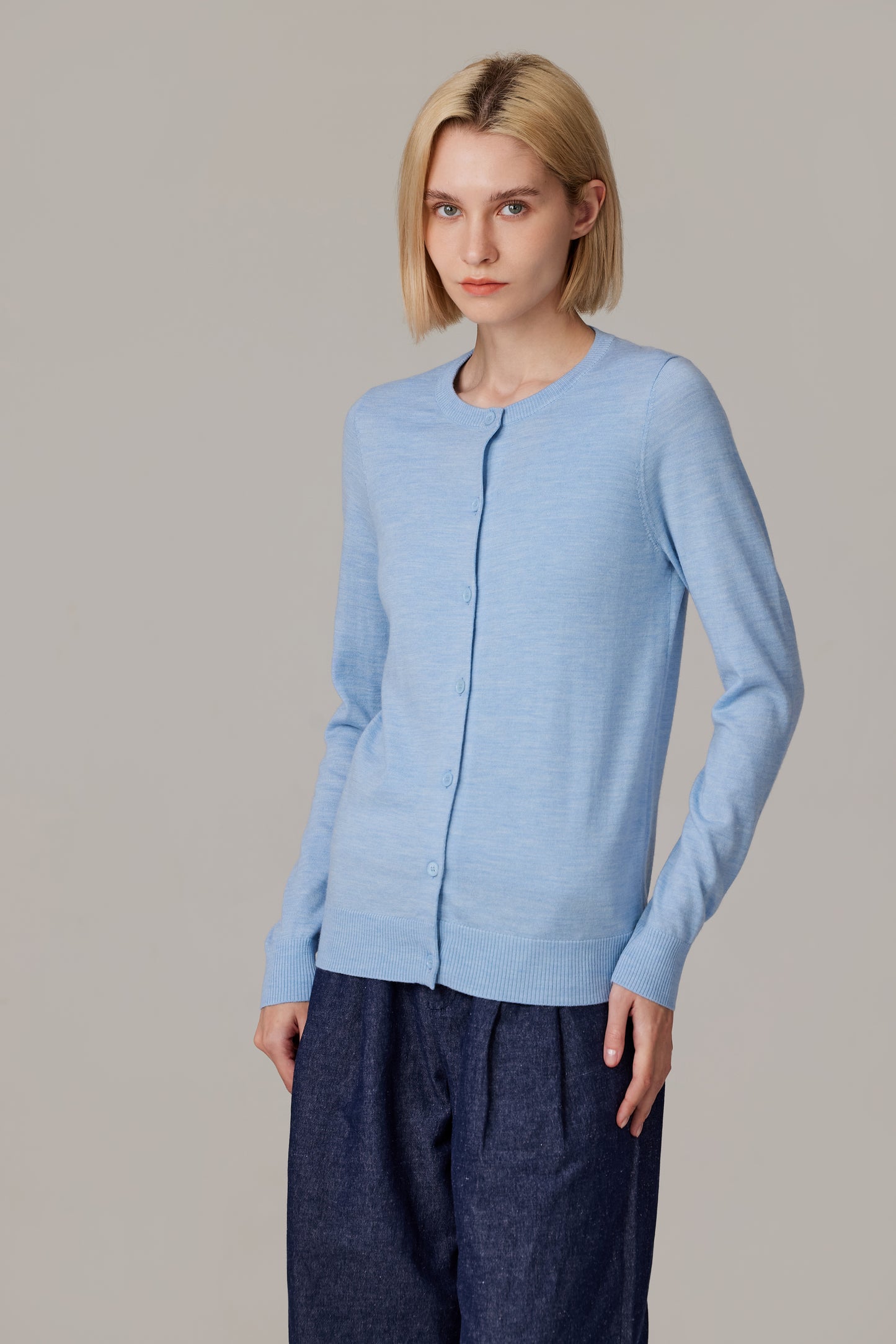 JENNIE LIU Women's 100% Merino Wool Light Weight Cardigan | Ultra Soft Fine-gauge Sweaters for Women | Machine Washable