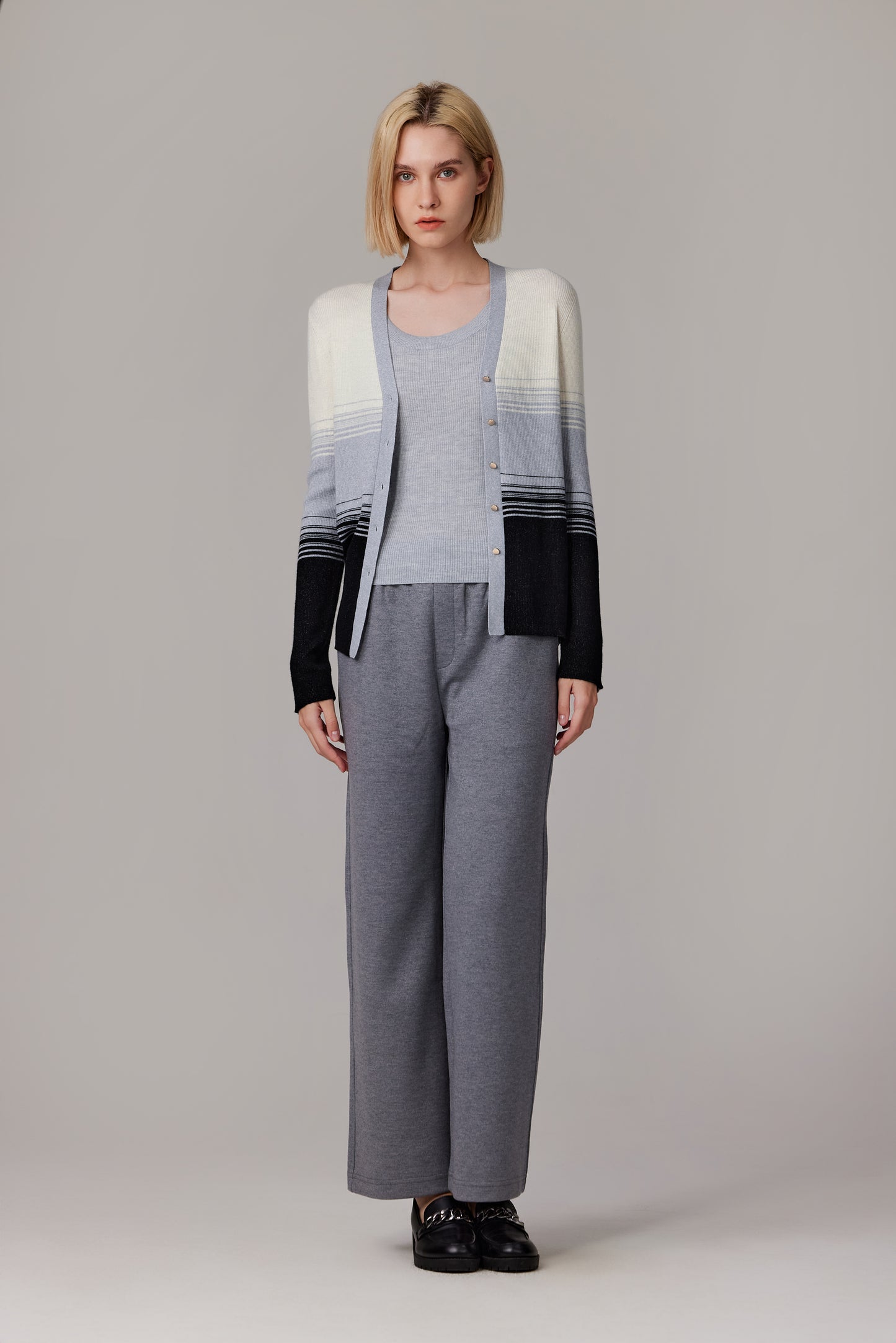 JENNIE LIU Womens Lurex Wool Cardigan | Metallic Button Up V Neck Sweater | Ultra Soft Ribbed Shimmer Knit | Machine Washable Cardigan Sweaters for Women